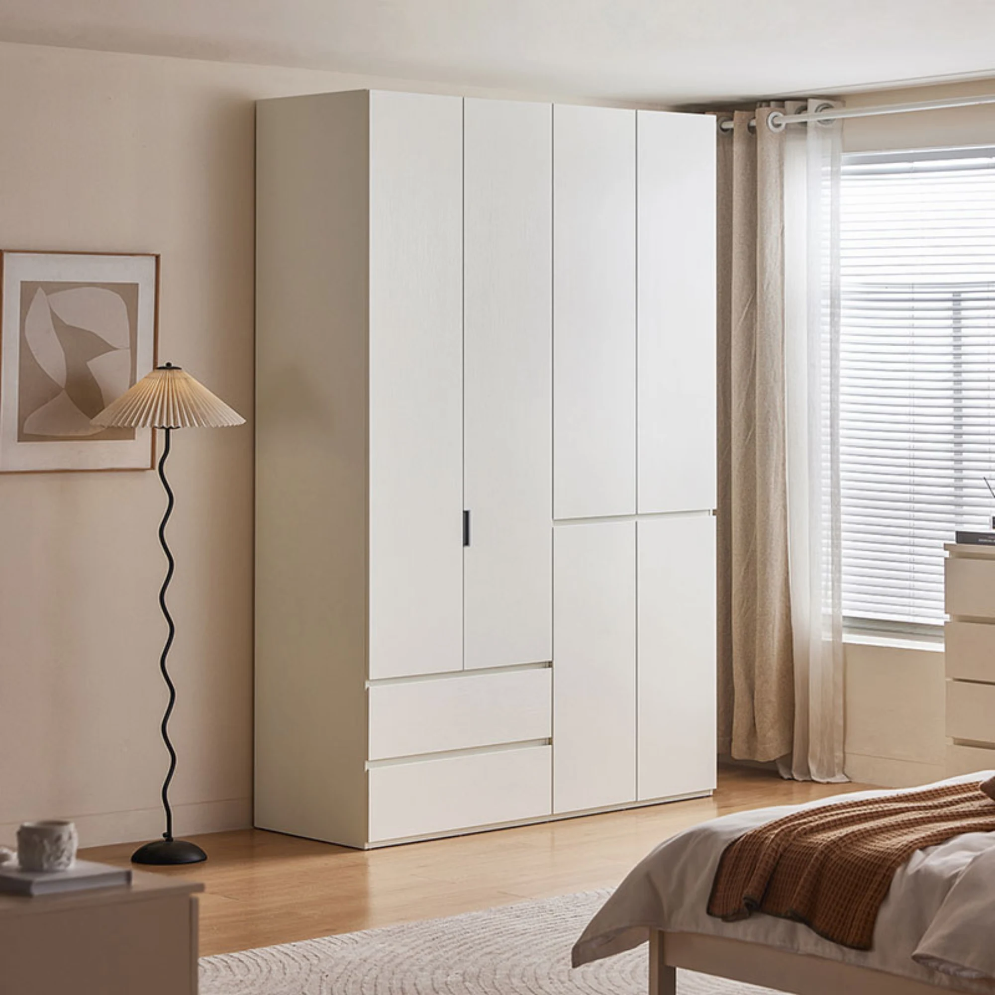 Linspire Serene 4-Door Wardrobe with Drawers