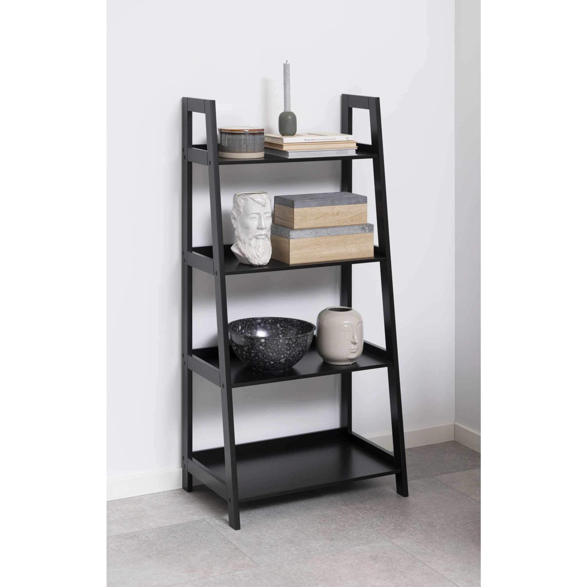 Hjem Design Danny Bookshelf, Black, 130cm