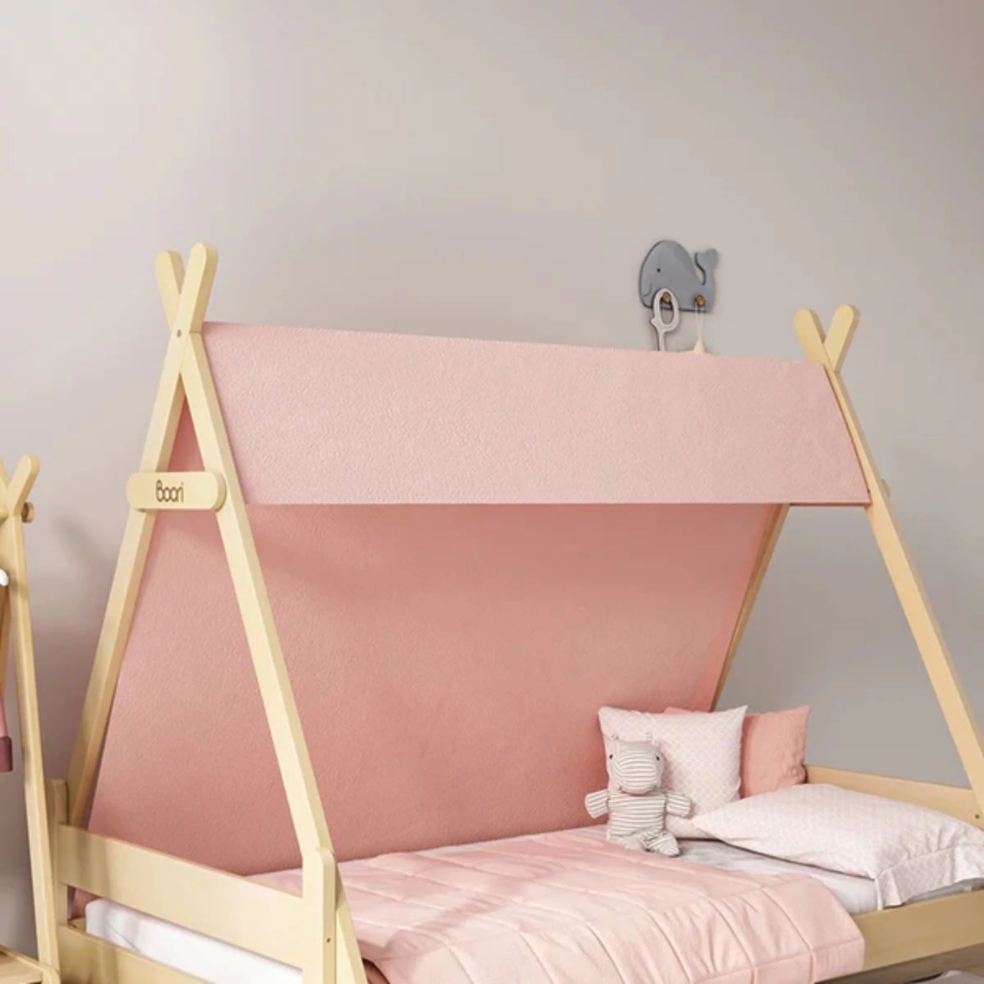 Boori Matilda Kids NZ Single Bed with Roof & Tent, Barley White