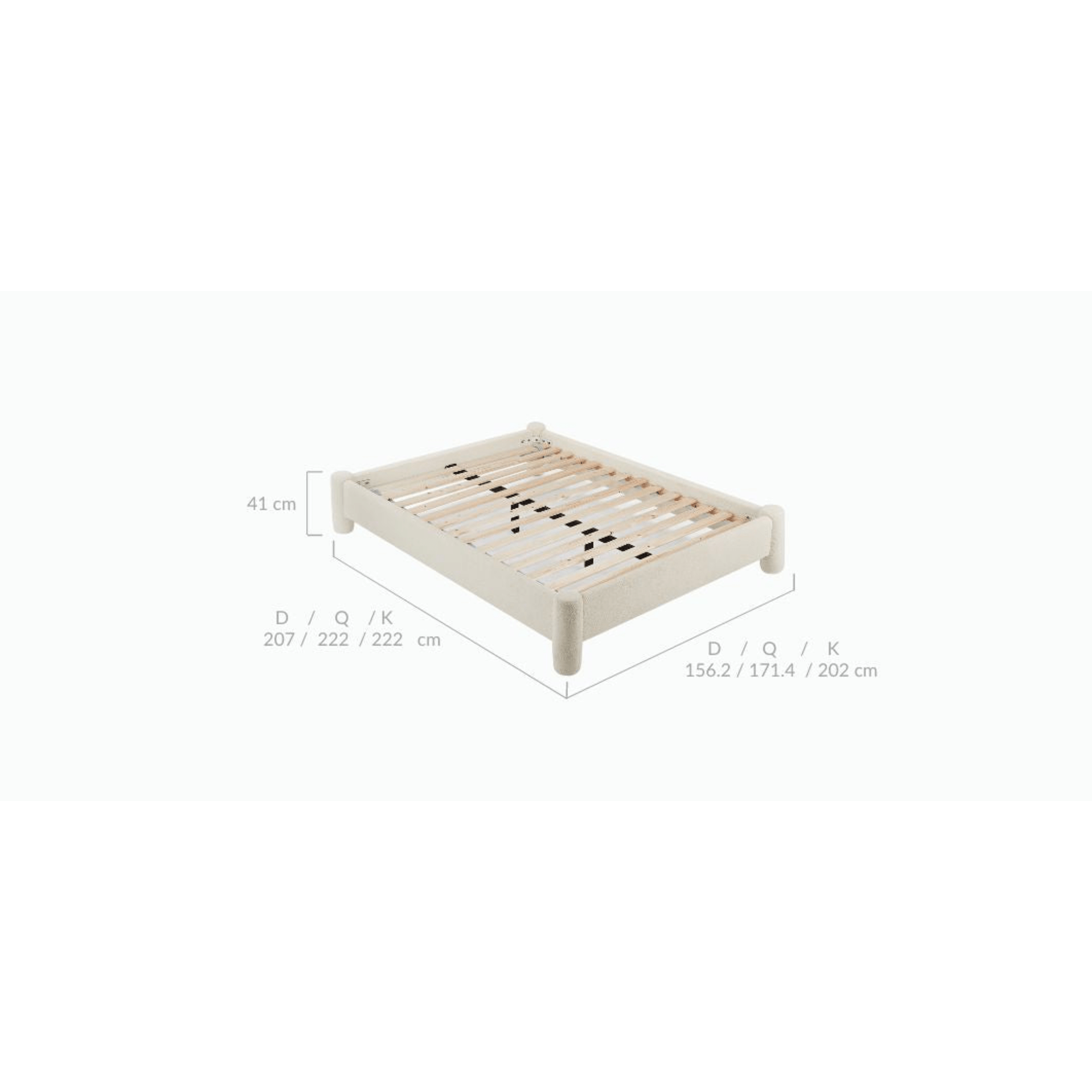 Lifely Zach Boucle NZ Double Bed Base