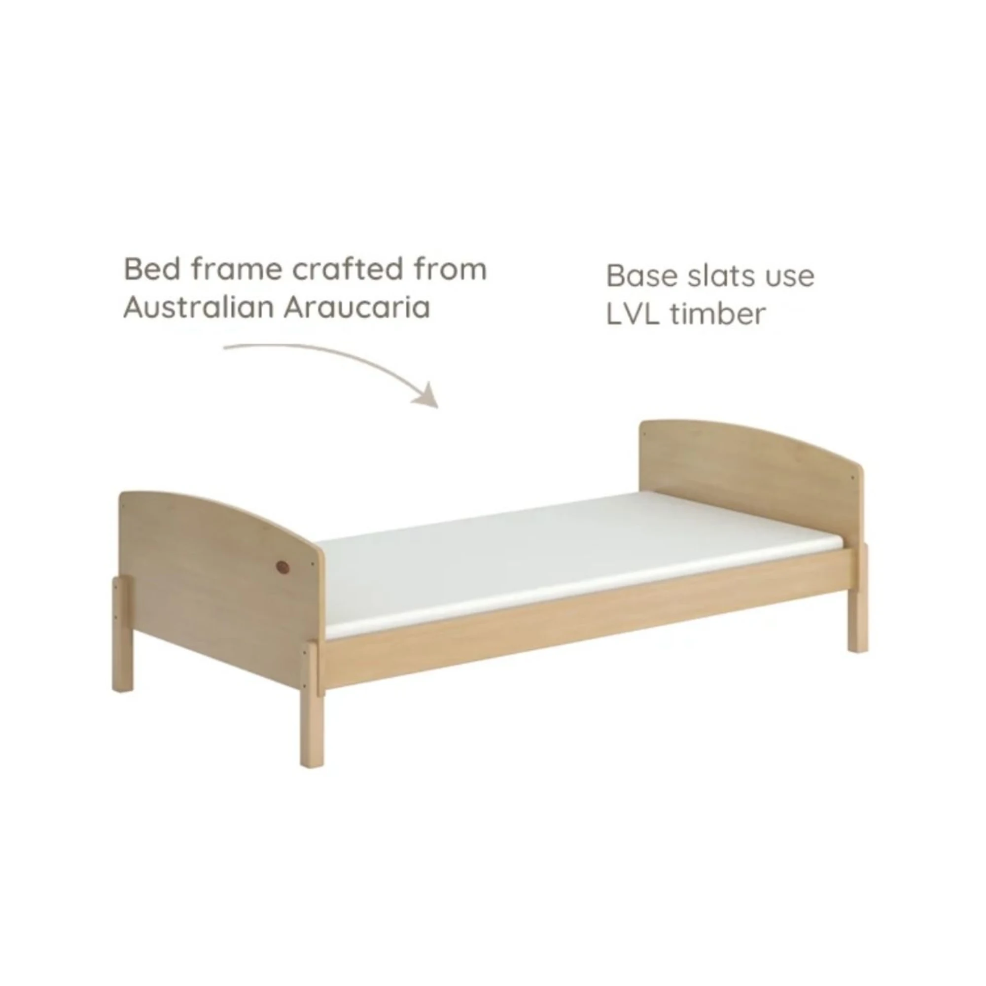 Boori Matilda Kids NZ Single Floor Bed, Almond