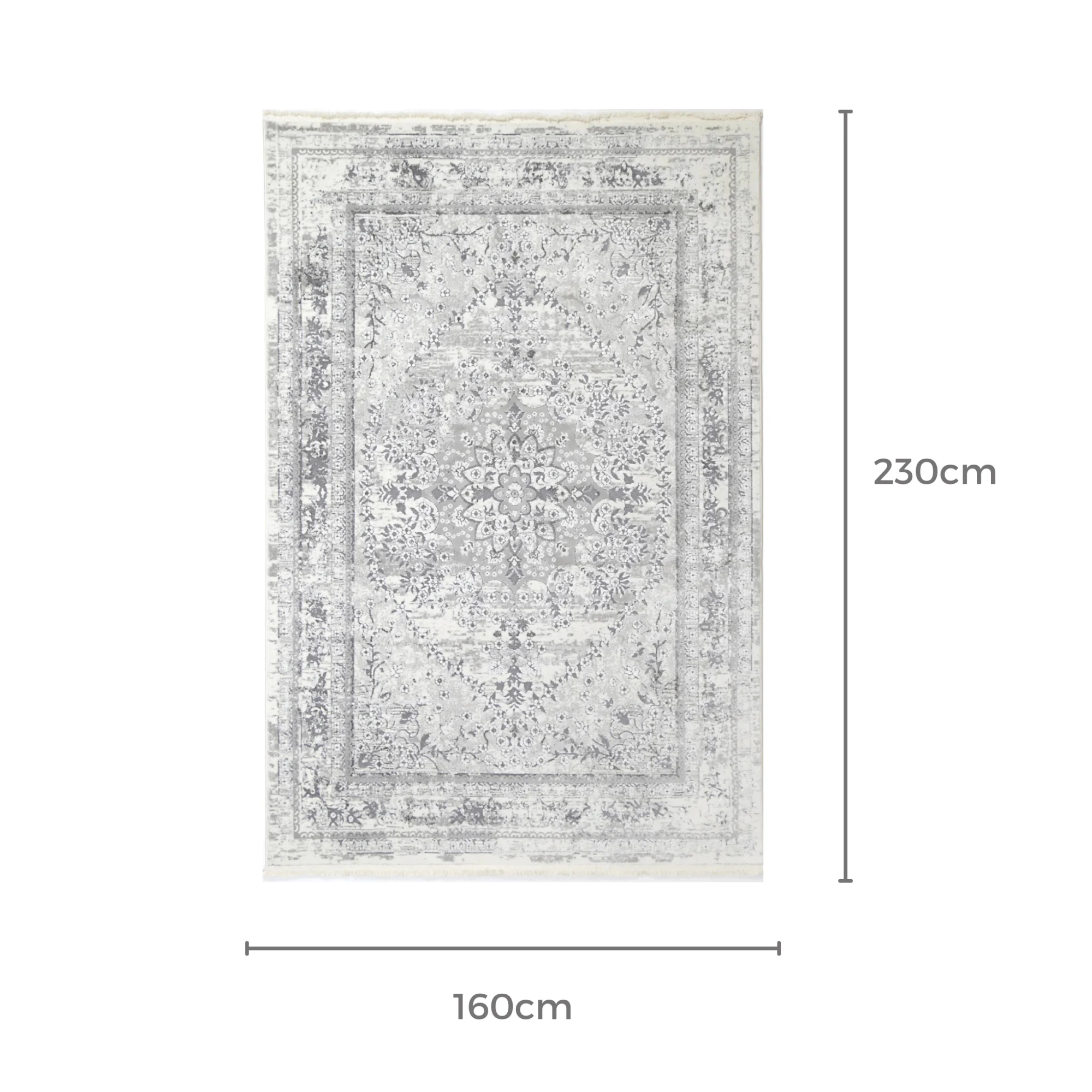 DreamWeaver Odyssey Vintage Rug, Grey, 160x230cm
