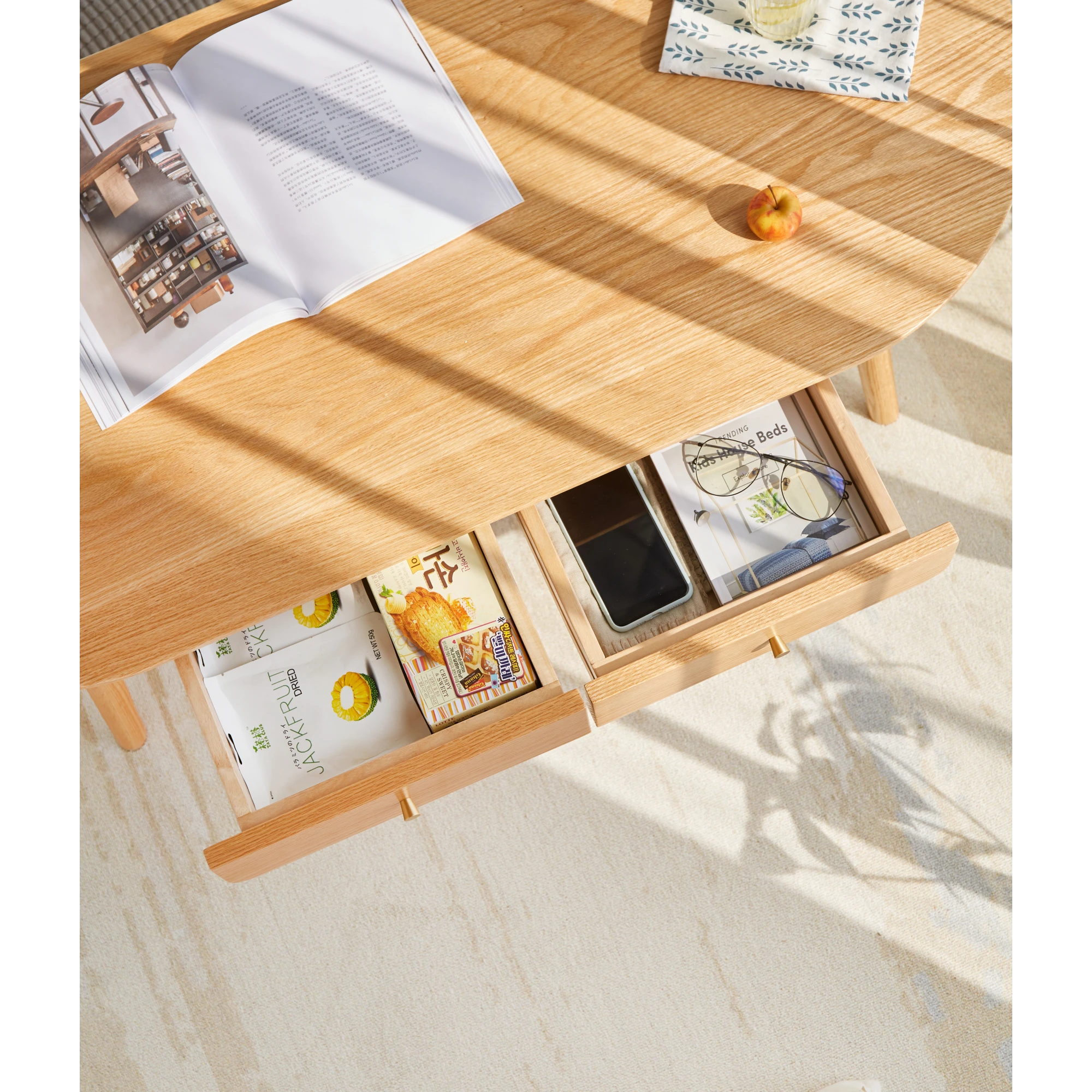 Solidwood Santa Rosa Coffee Table with 2 Drawers