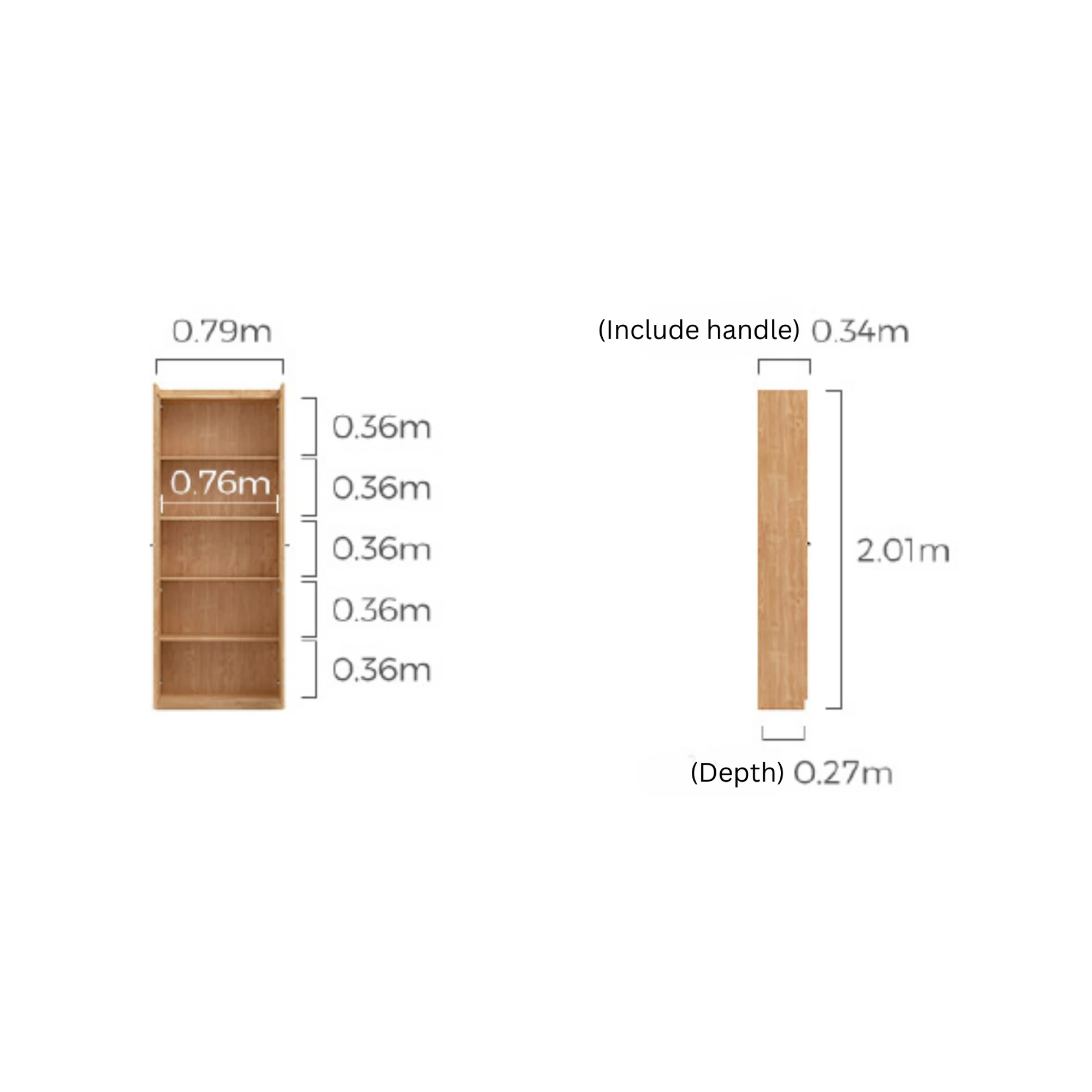 Linspire Prism 2 Plastic/Panel Door Bookcase, Natural Wood
