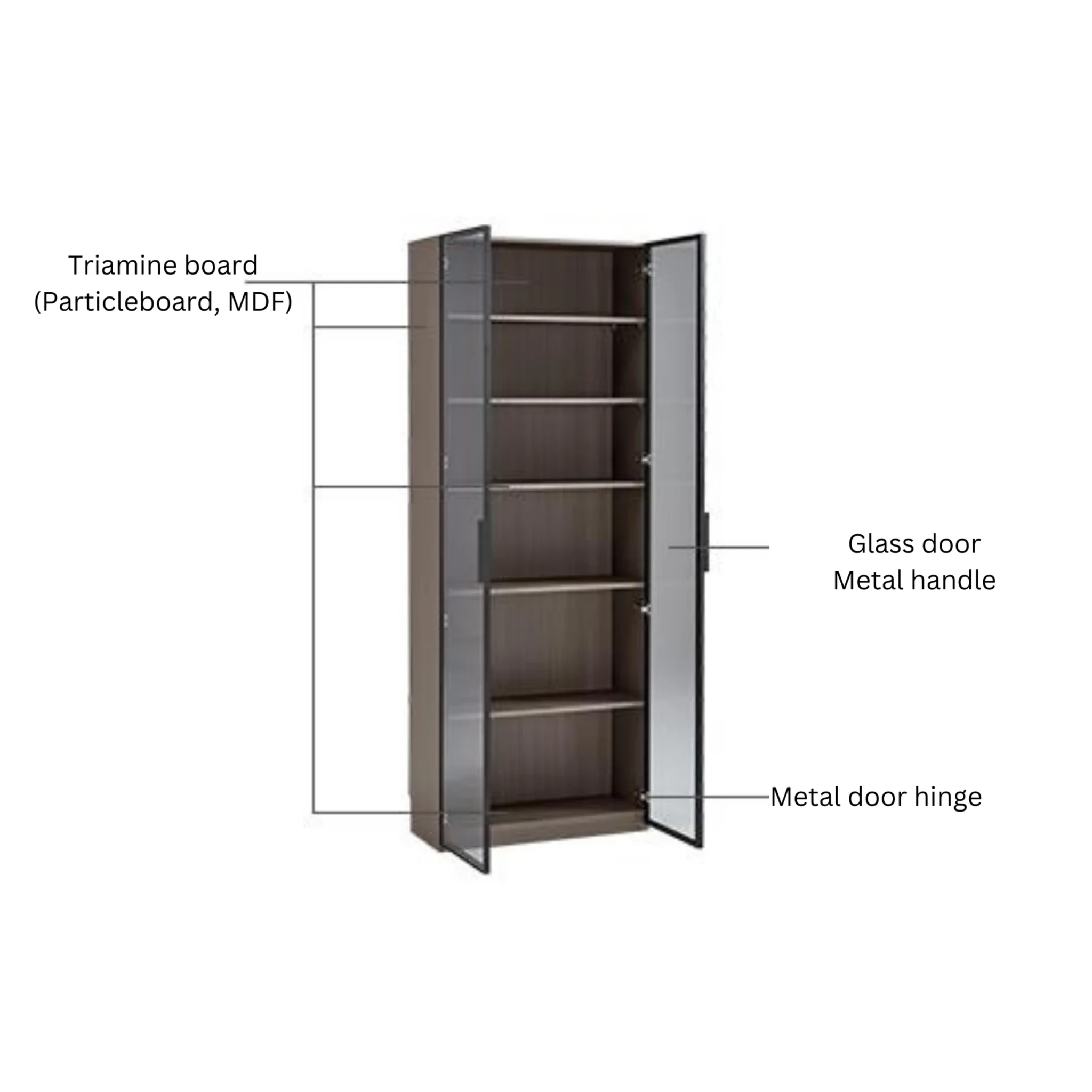 Linspire Vanko Glass Door Display Cabinet