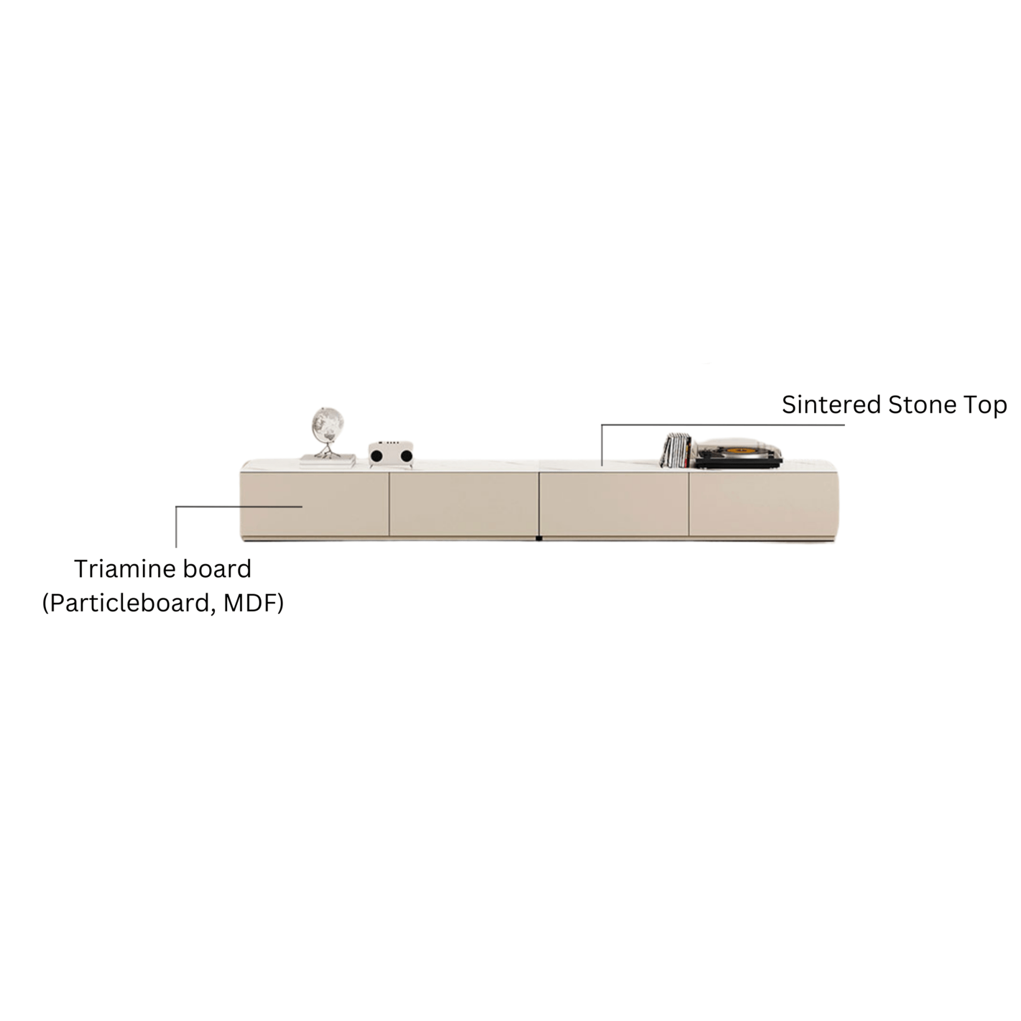 Linspire Vanko Sintered Stone Top Entertainment Unit, 240cm