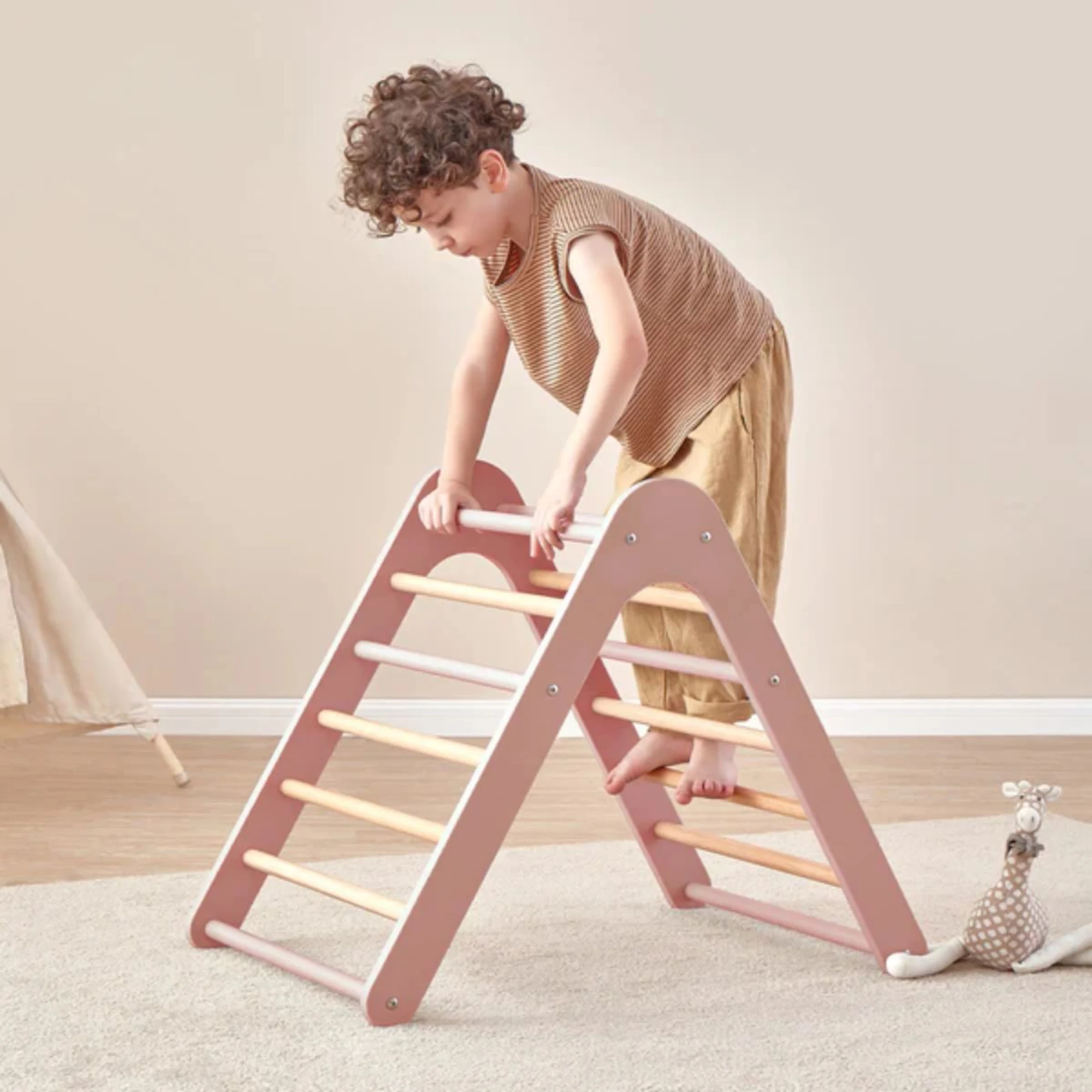Boori Tidy Kids Climbing Triangle & Ramp 2 Piece Set, Cherry