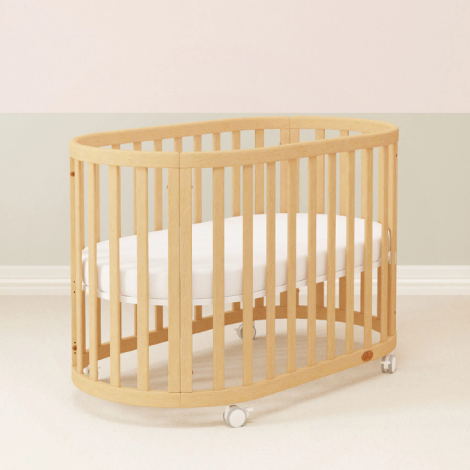 Boori Eden Kids Oval Cot V22 - Beech Wood, Beech