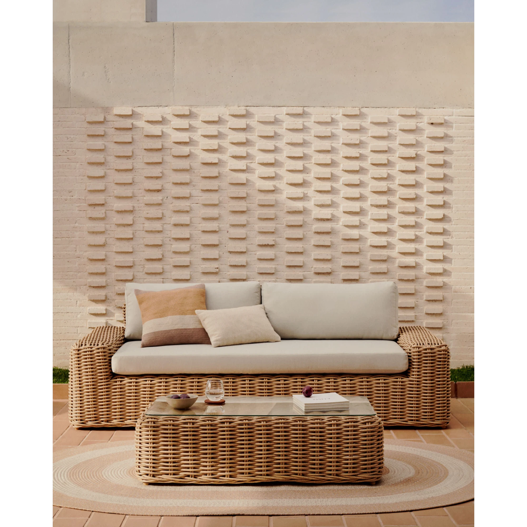 Kave Home Portlligat Faux Rattan Coffee Table