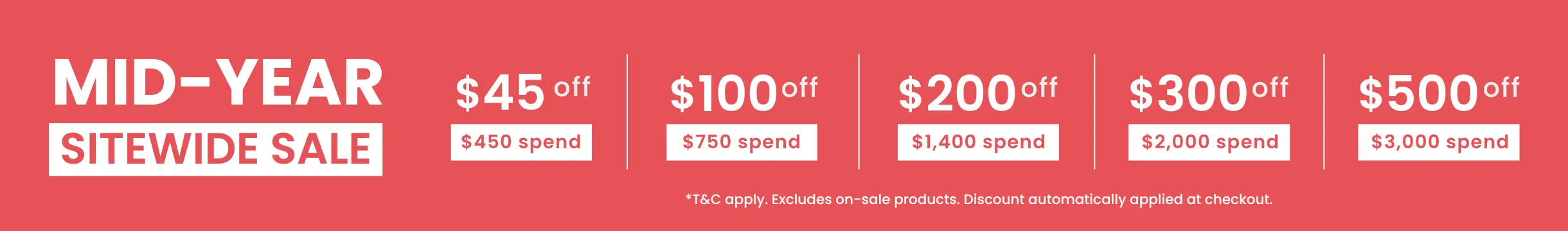 Mid Year Sitewide Sale - Spend and Save