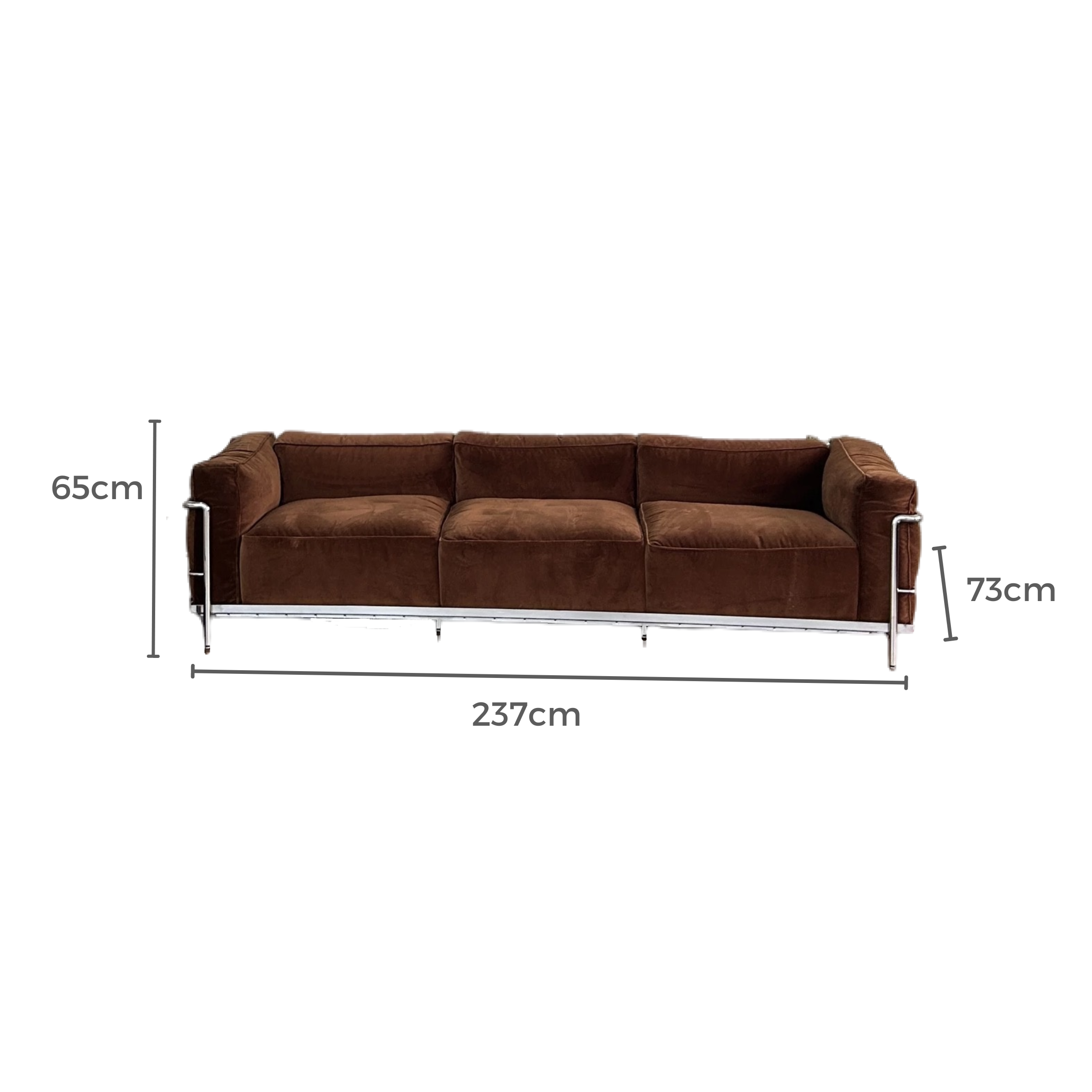MODE Le Corbusier LC3 Sofa Replica, 3-Seater, Brown