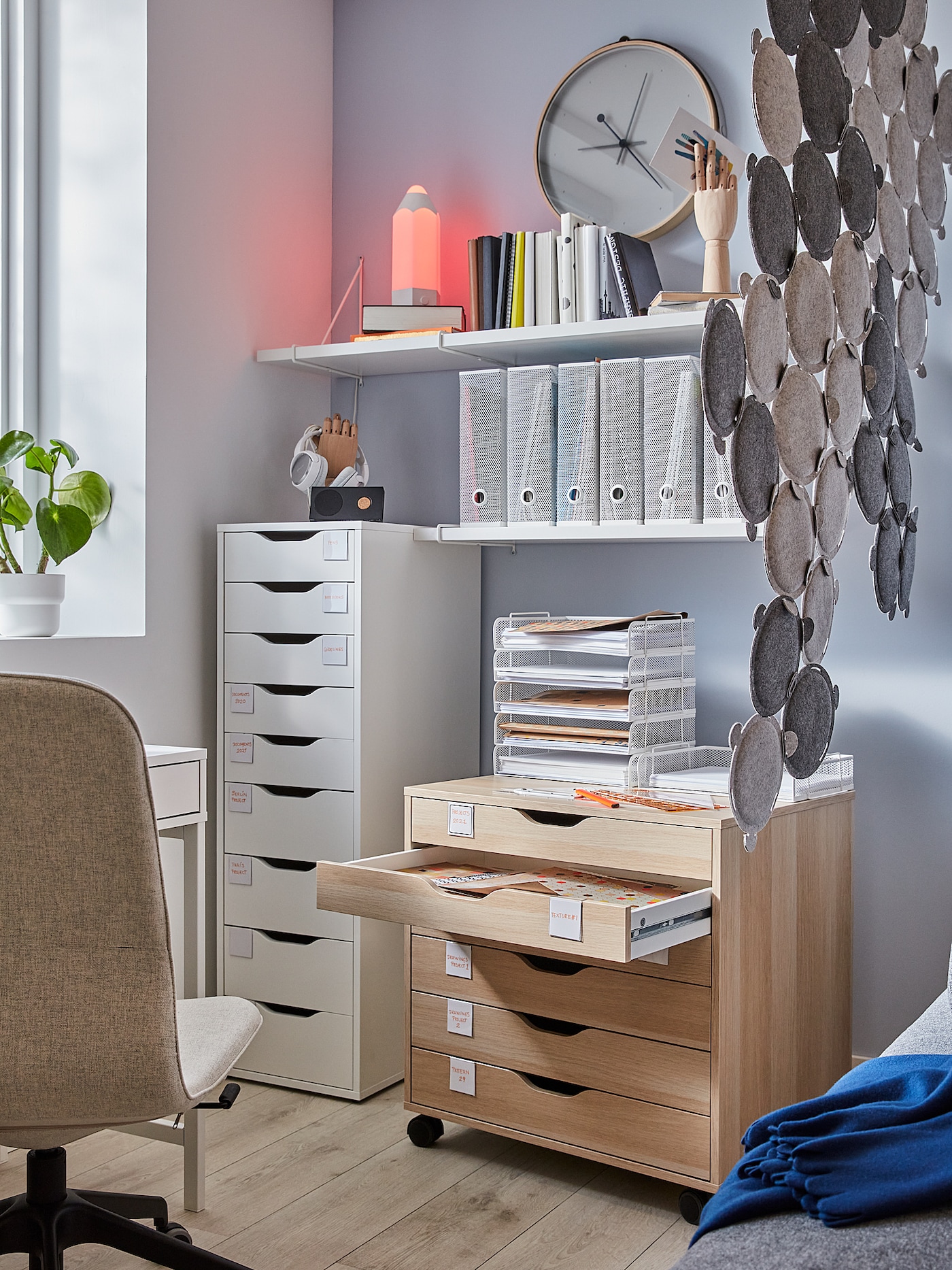 IKEA ALEX Drawer unit with 9 drawers, White, 36x116cm