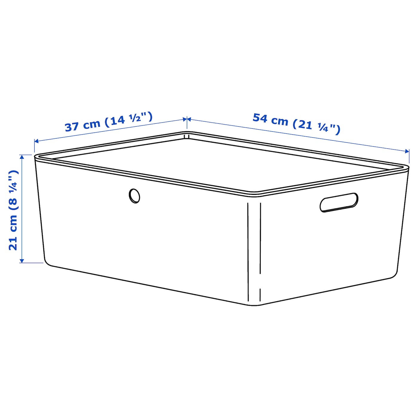 IKEA KUGGIS Box with lid 37x54x21cm White
