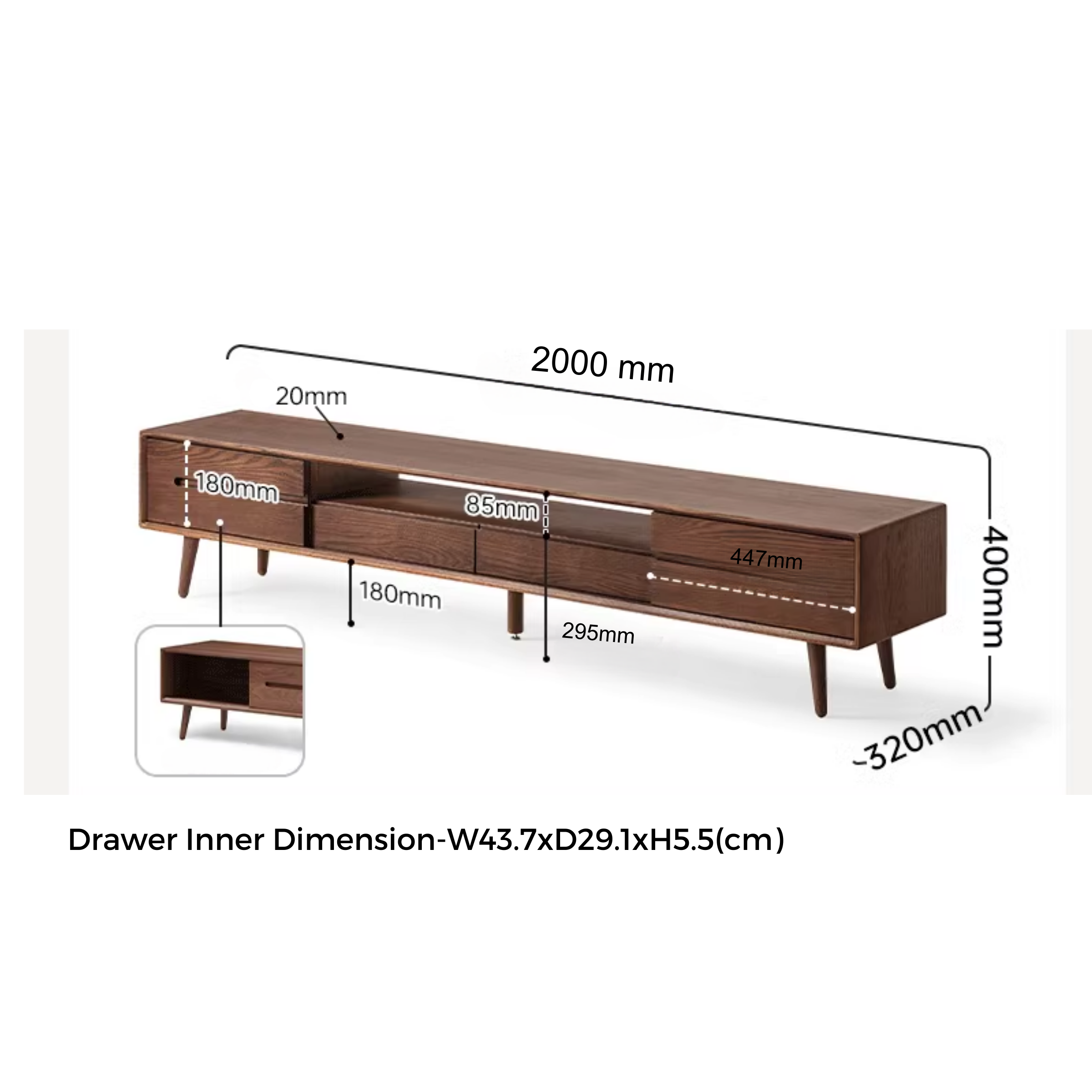 Solidwood Santa Rosa Entertainment Unit, 200cm