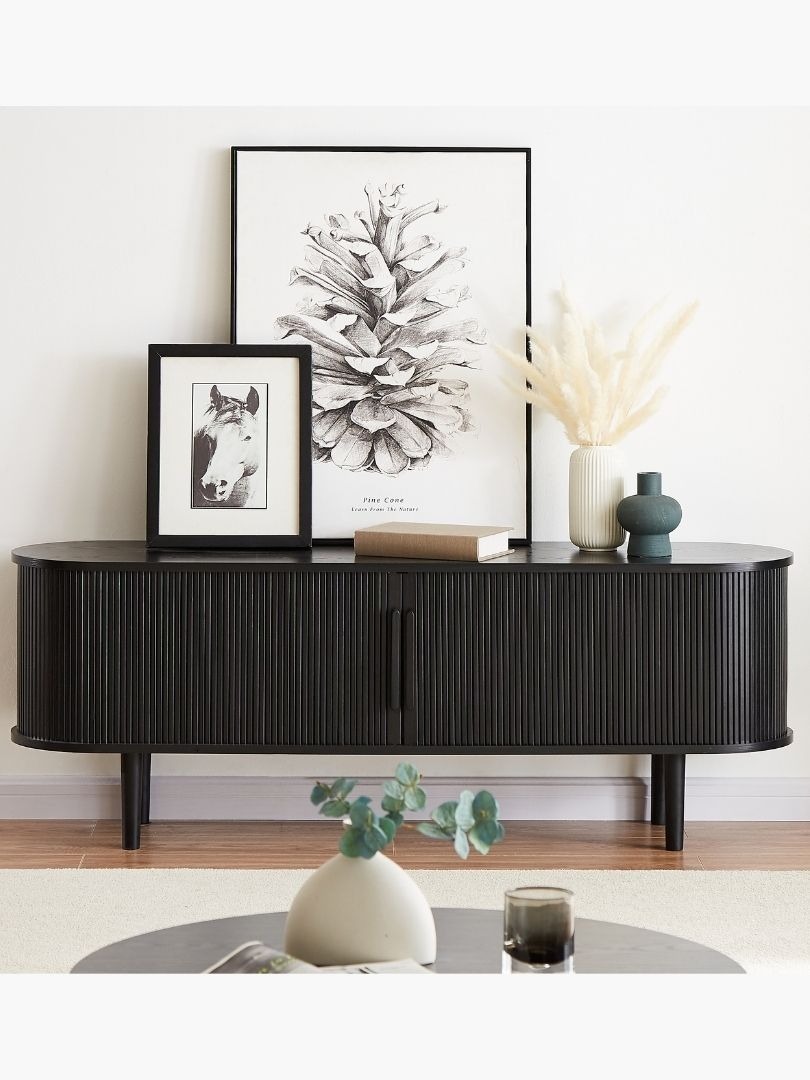 Lifely Tate Entertainment Unit, Black, 160cm