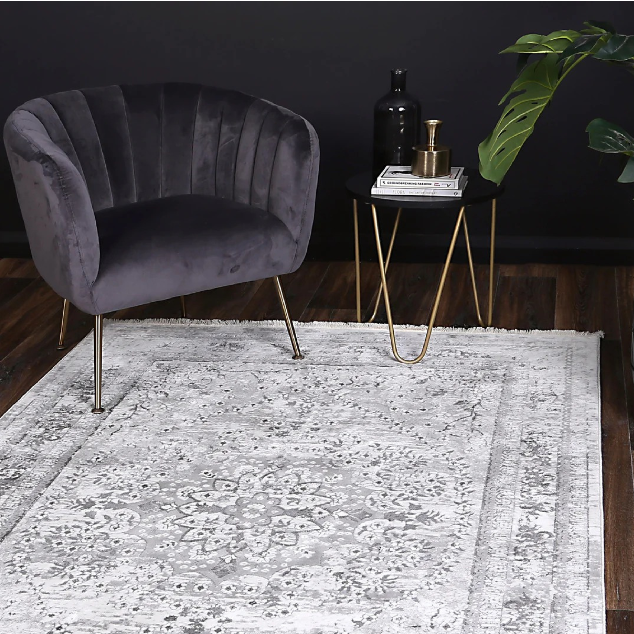 DreamWeaver Odyssey Vintage Rug, Grey, 160x230cm