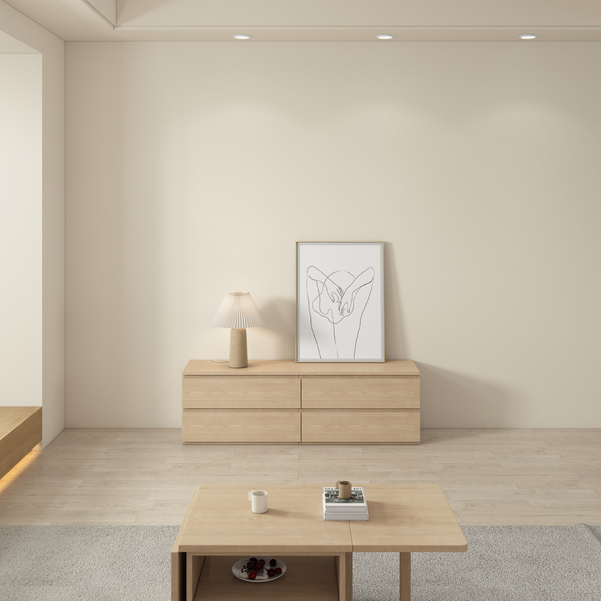 Loft Ensio Entertainment Unit, 160cm, Natural Wood