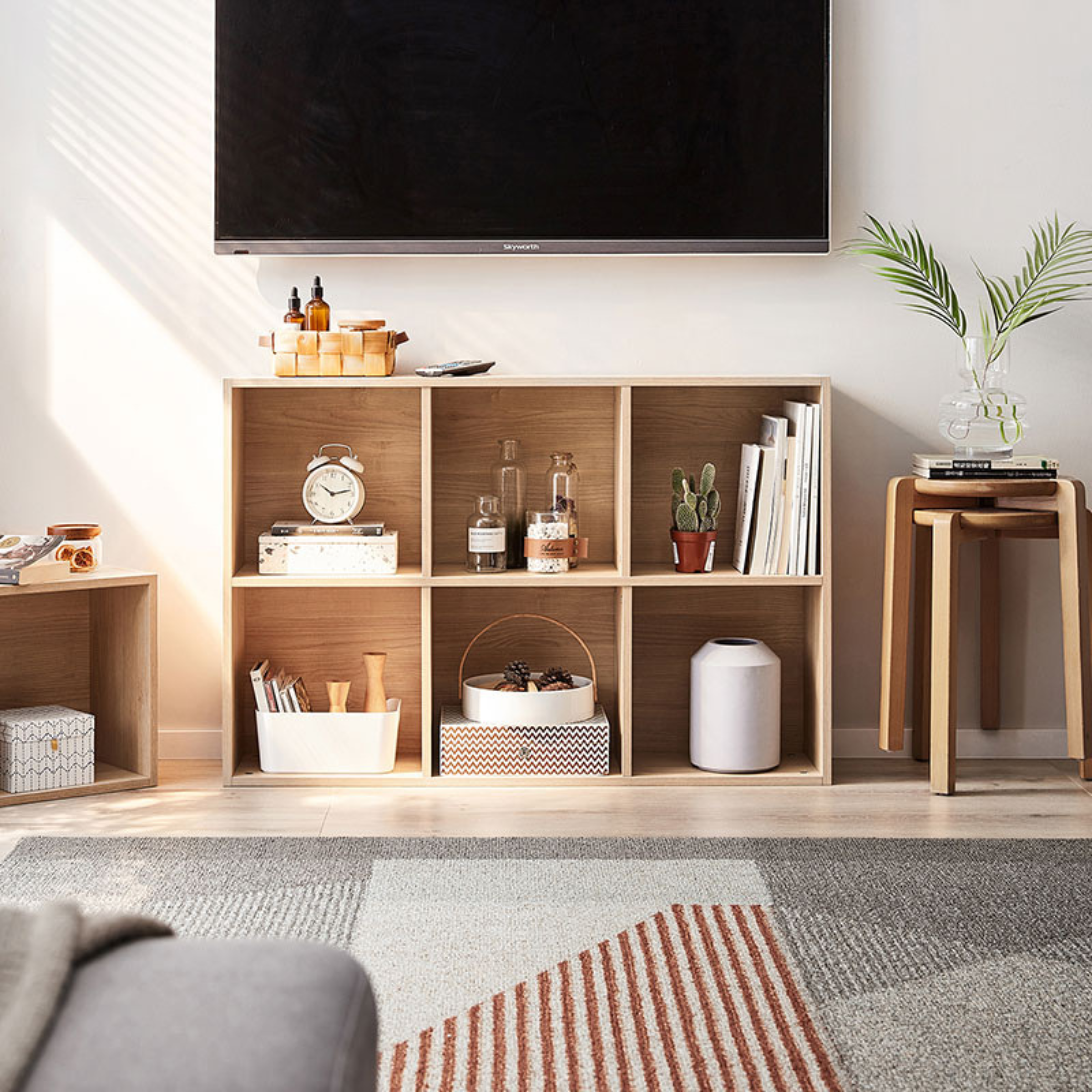 Linspire Geo 6 Cube Storage Unit, Natural Wood
