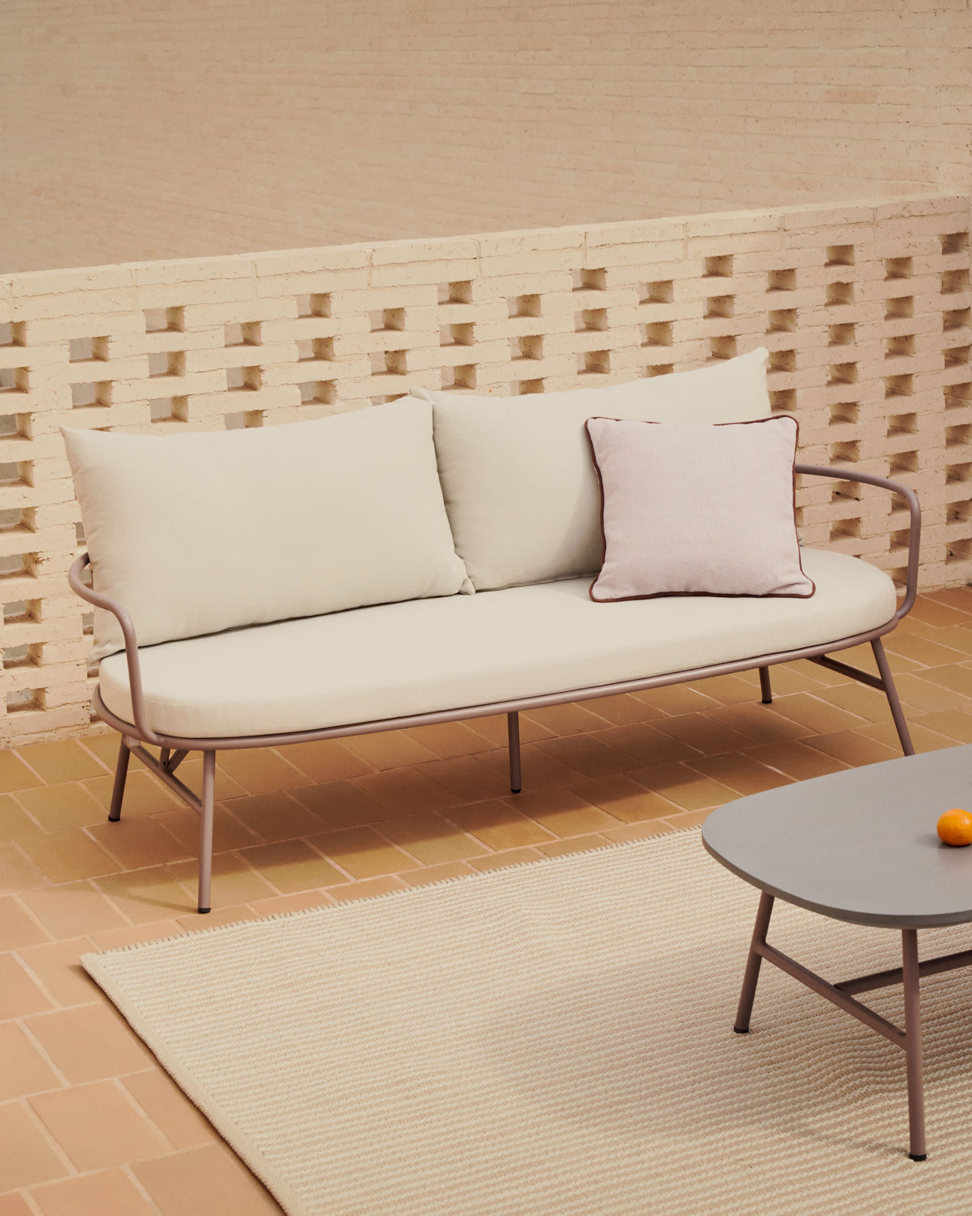 Kave Home Bramant 2-Seat Sofa,Mauve
