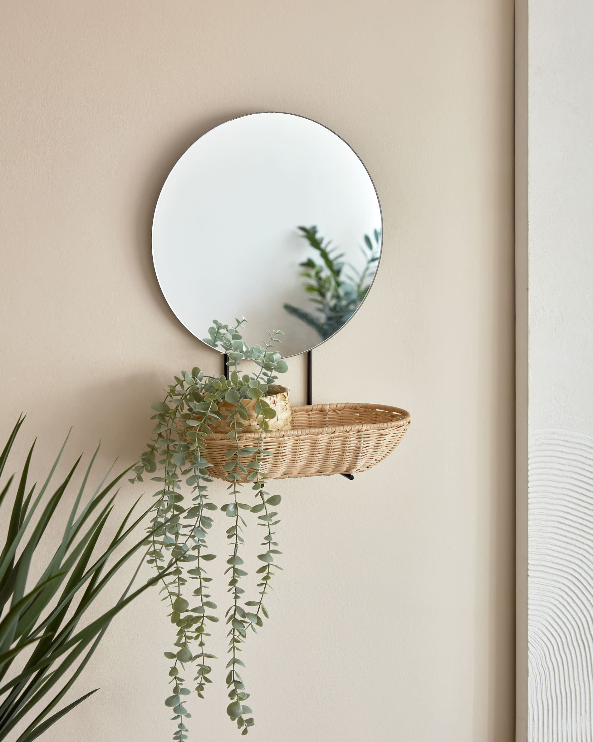Kave Home Ebian Wall Mirror with Basket
