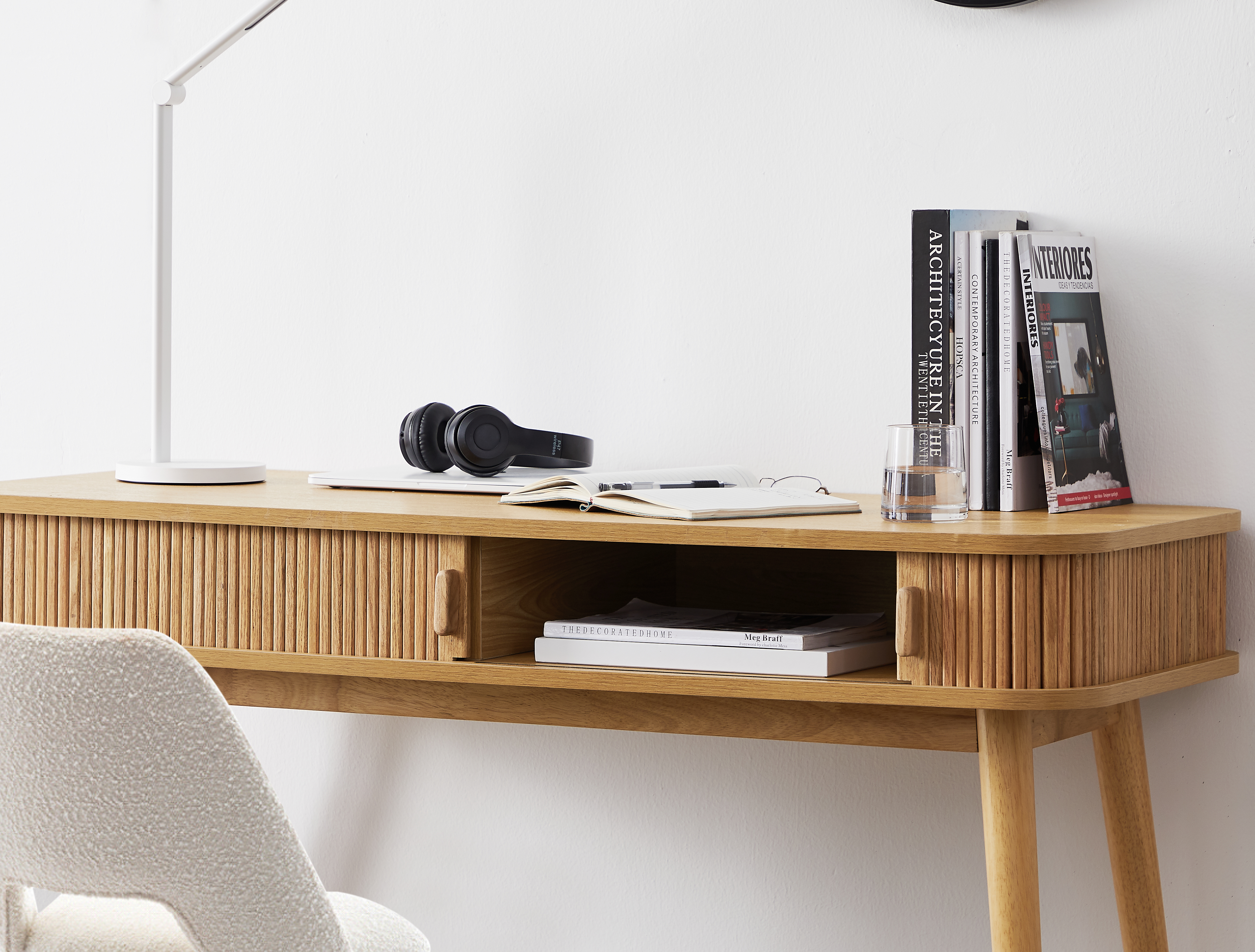 Lifely Tate Desk, Natural Wood, 50Lx120Wx78Hcm