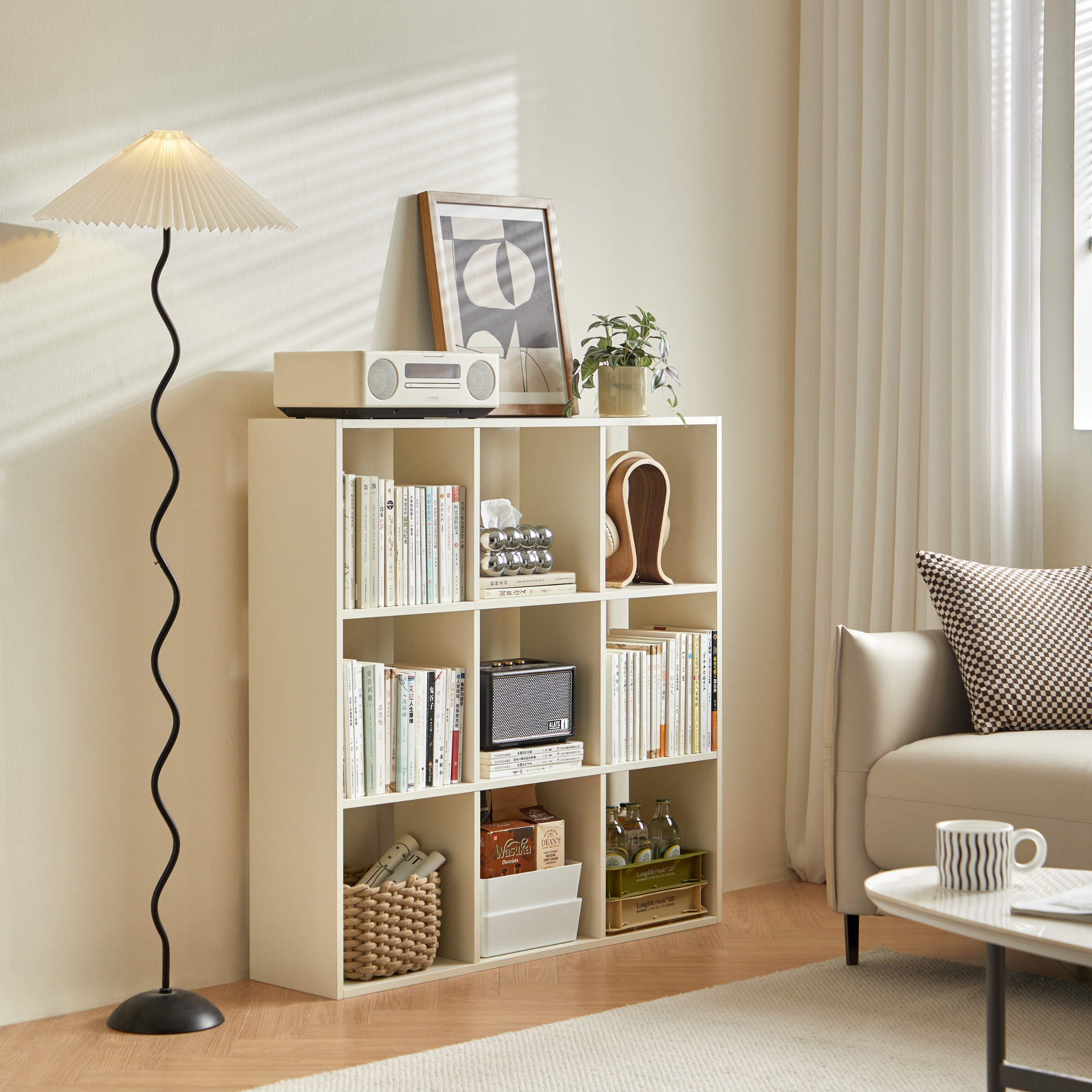 Linspire Geo 9-Cube Storage Unit, White