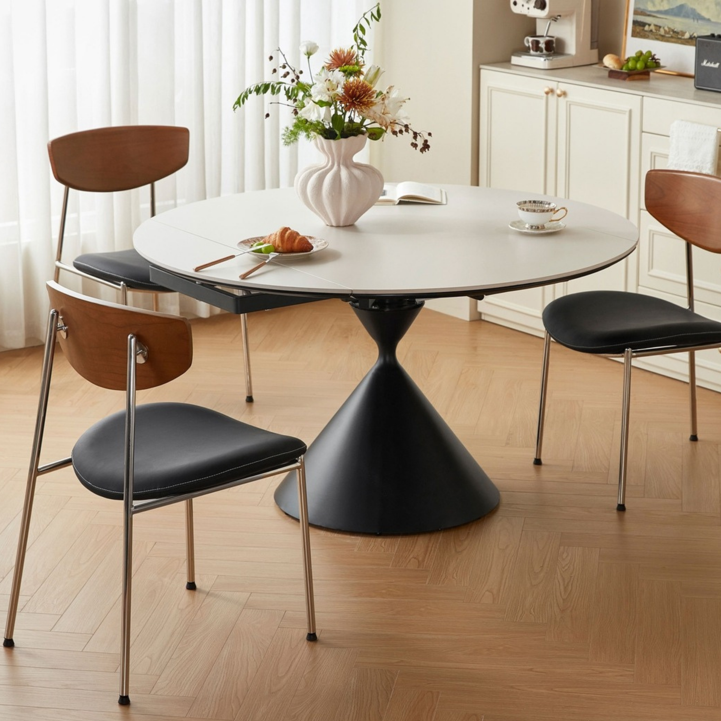 Linspire Moti Dining Table with Sintered Stone Rotating Top