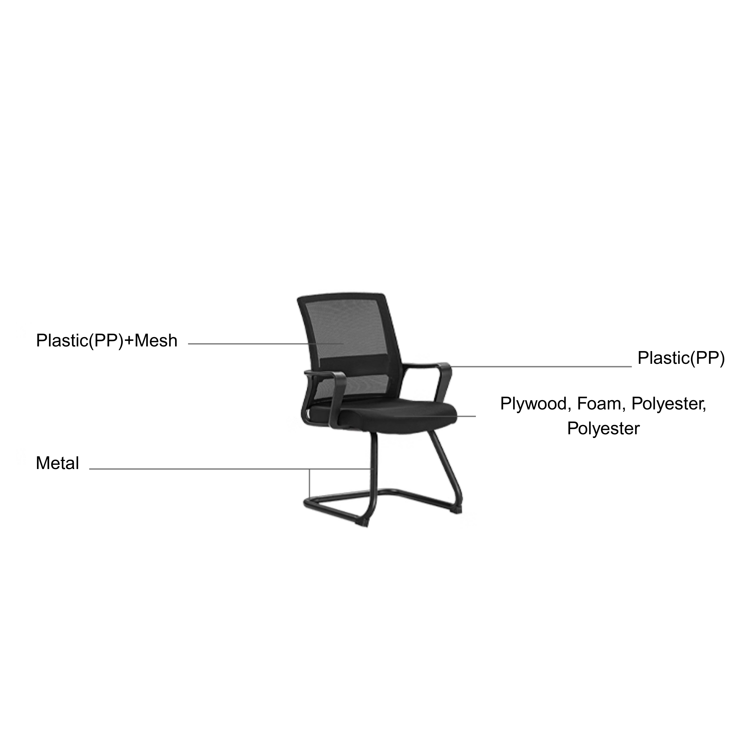 Linspire Breah Mesh Office Chair with Metal Legs