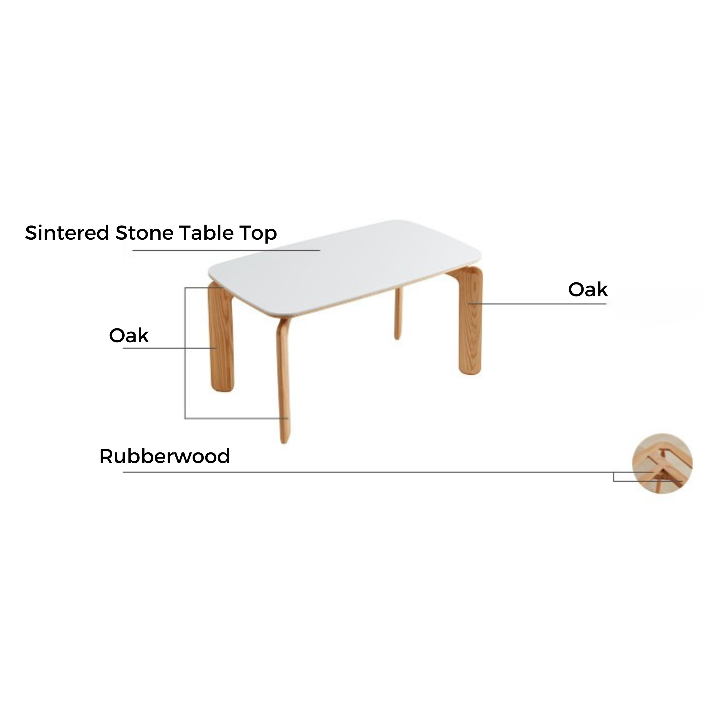 Linspire Elmer Dining Table with Sintered Stone Top, W1.6m
