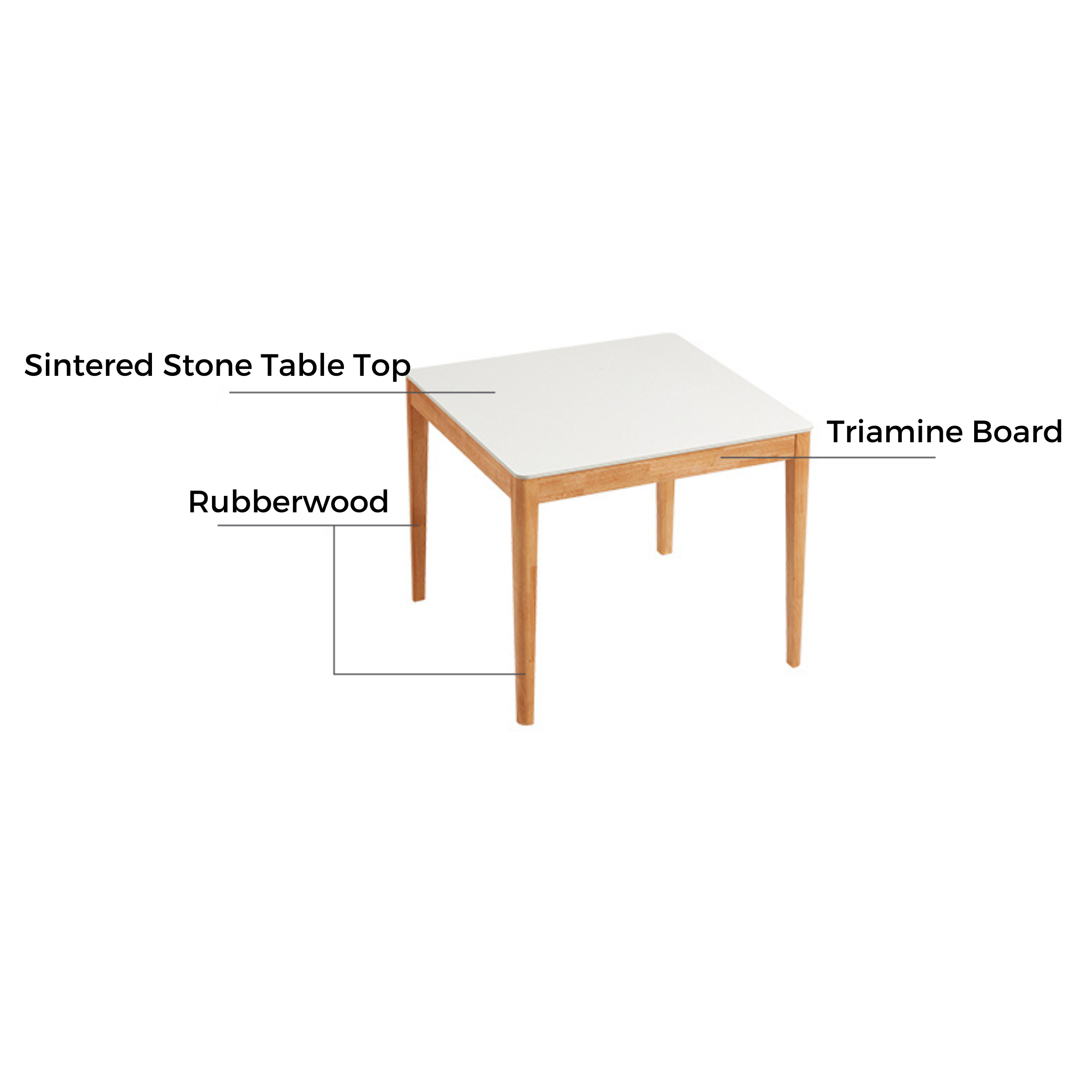 Linspire Elmer Square Dining Table with Sintered Stone Top