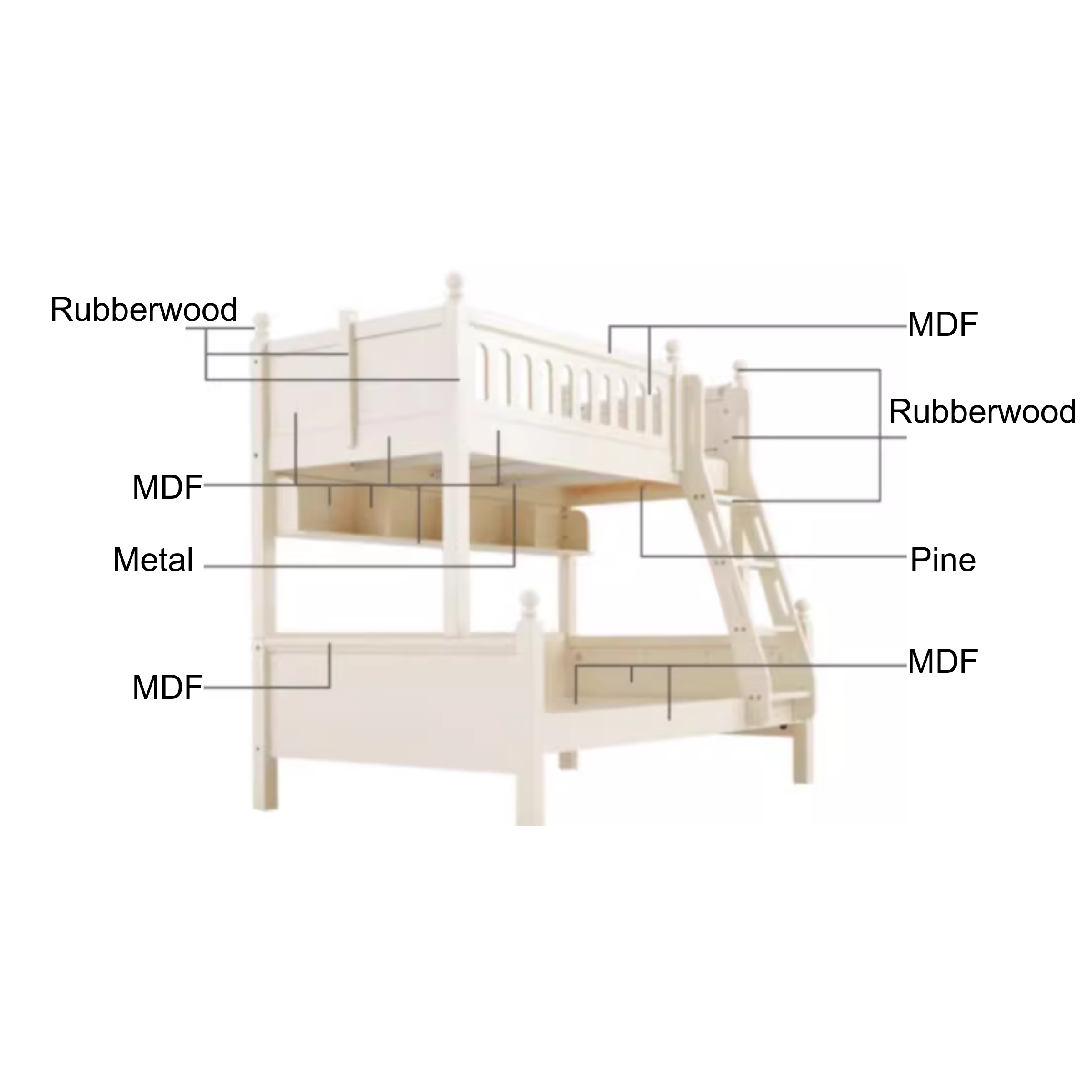 Linspire Lofty Bunk Bed Frame, NZ Single