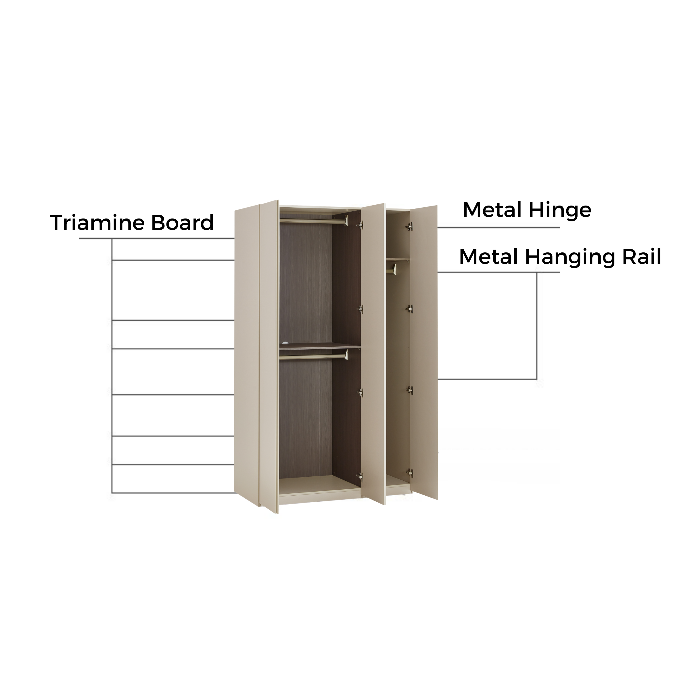 Linspire Vanko 3-Door Wardrobe