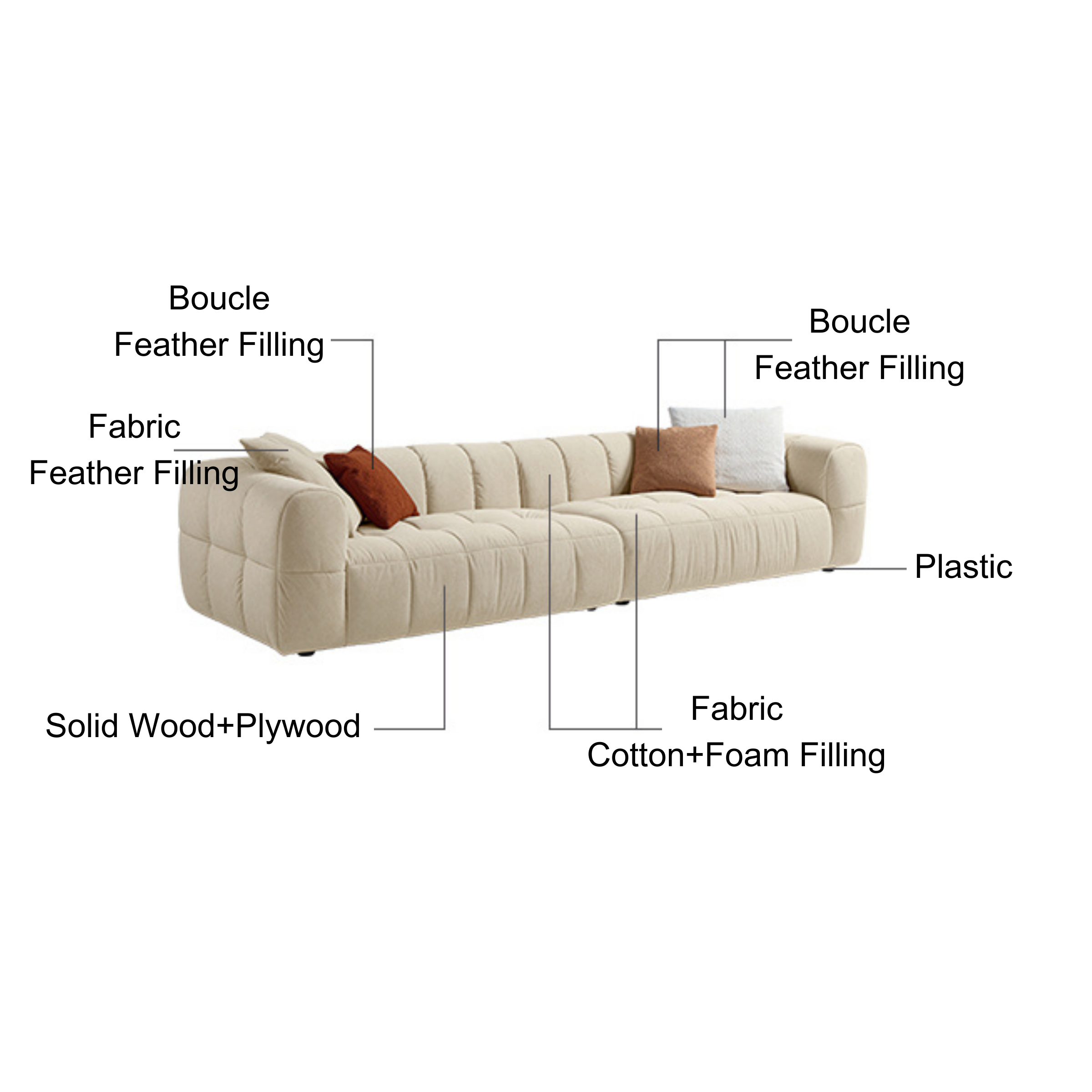 Linspire Yeliz Leathaire 3-Seater Sofa
