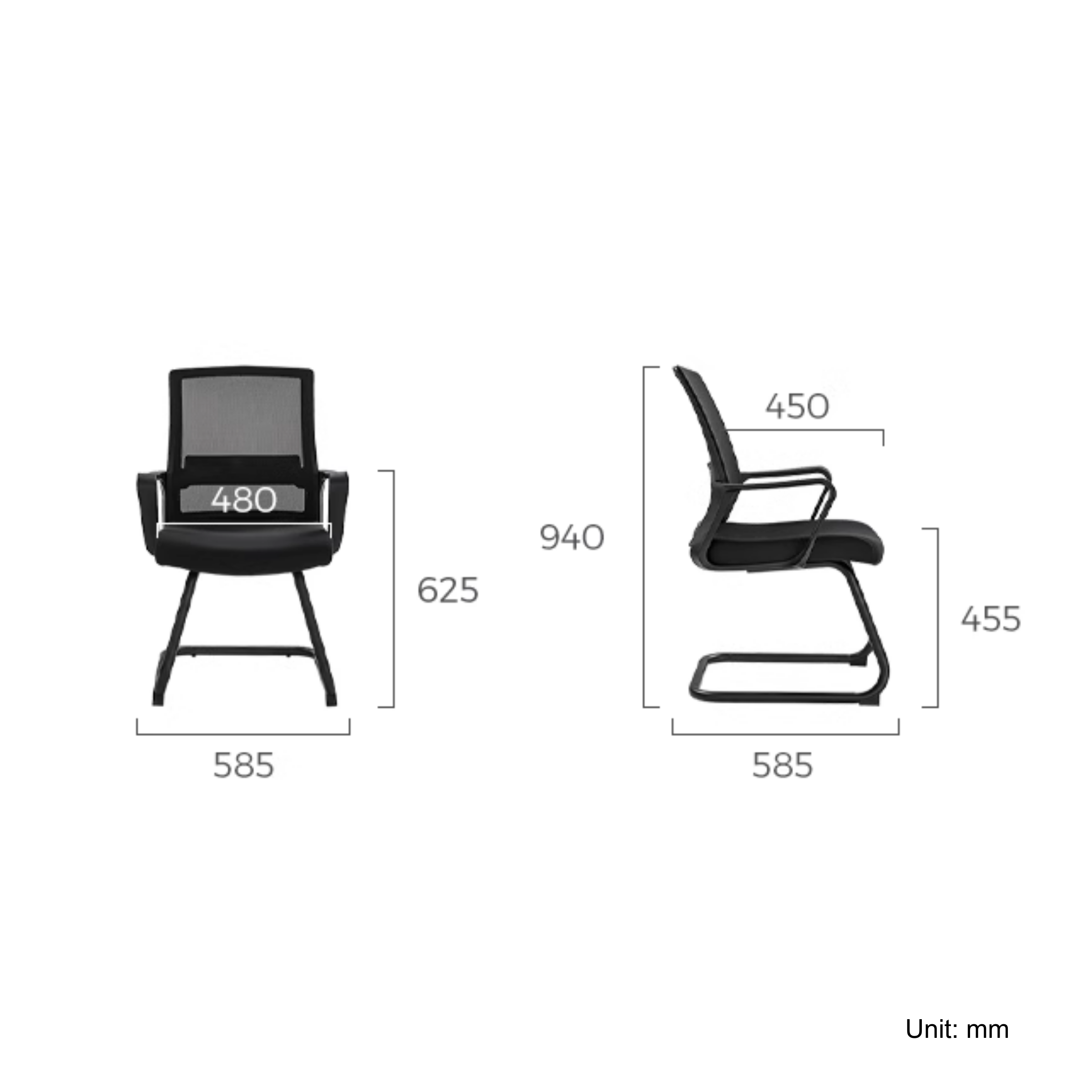 Linspire Breah Mesh Office Chair with Metal Legs