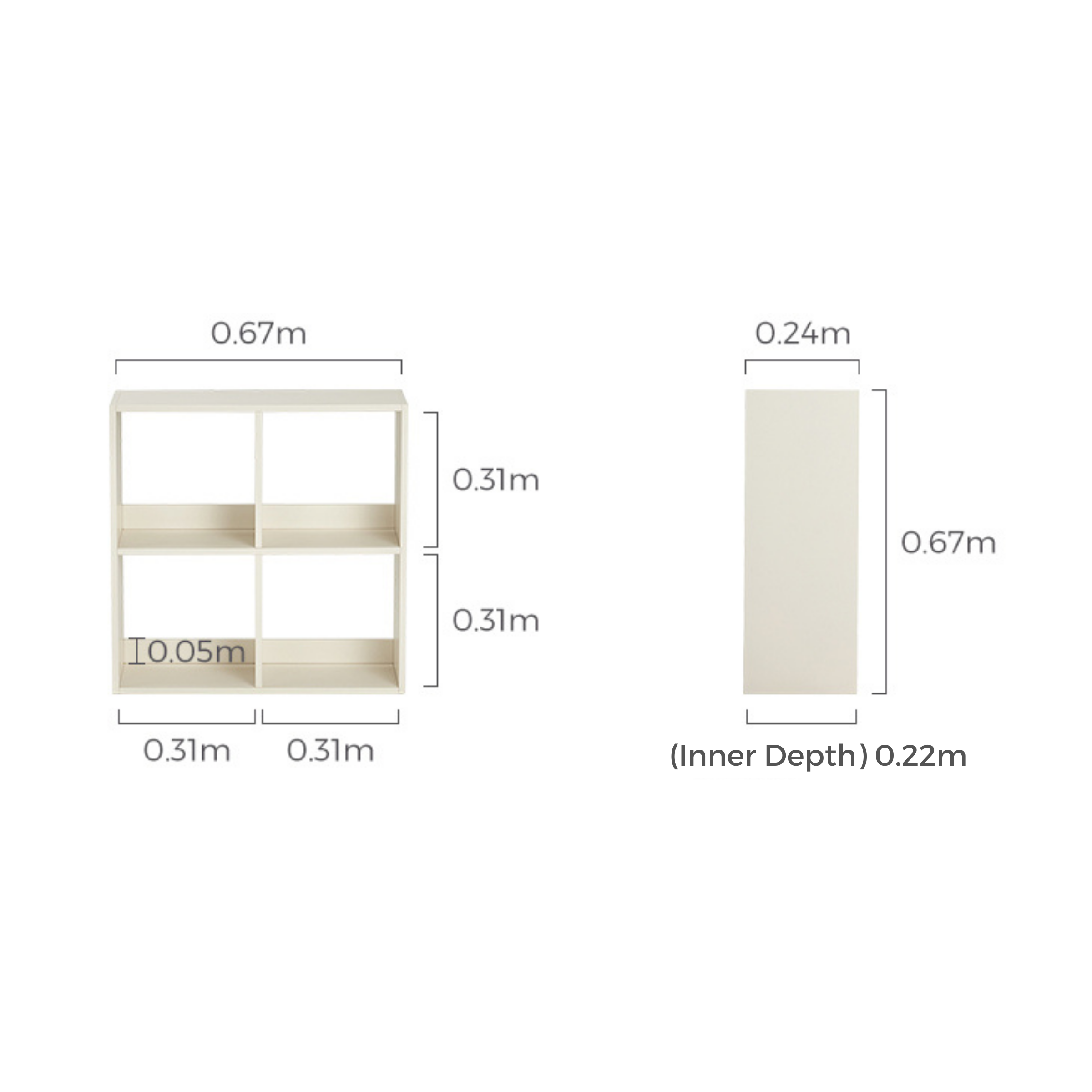 Linspire Geo 4-Cube Storage Unit, White