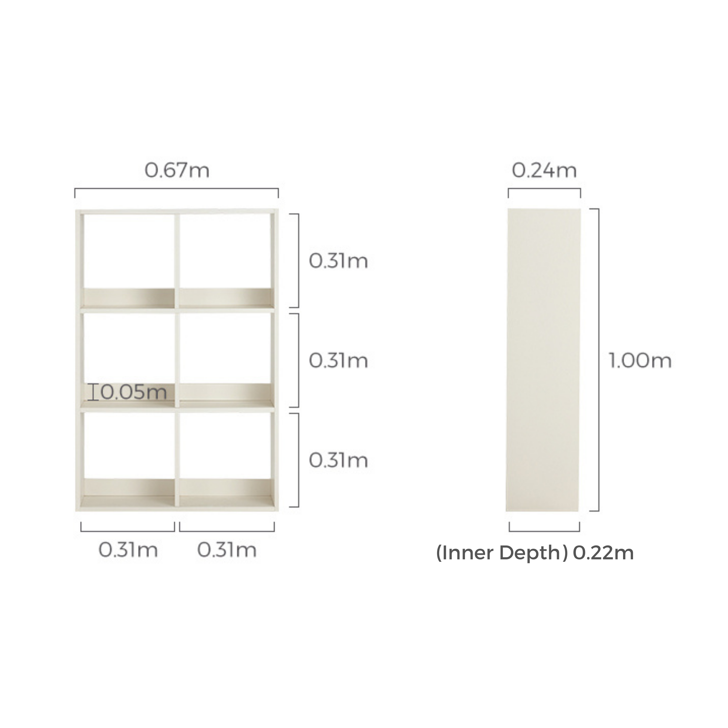 Linspire Geo 6-Cube Storage Unit, White