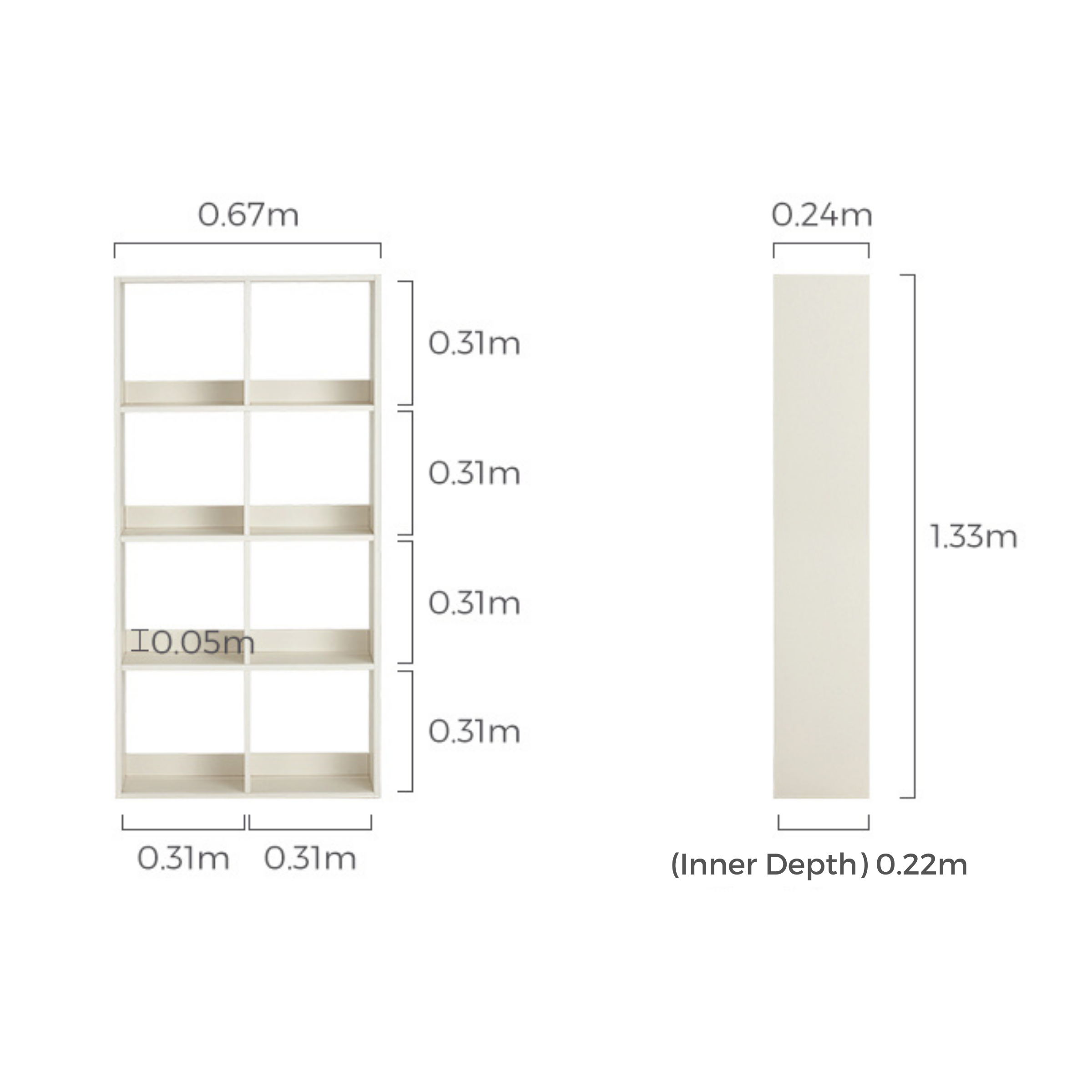 Linspire Geo 8-Cube Storage Unit, White