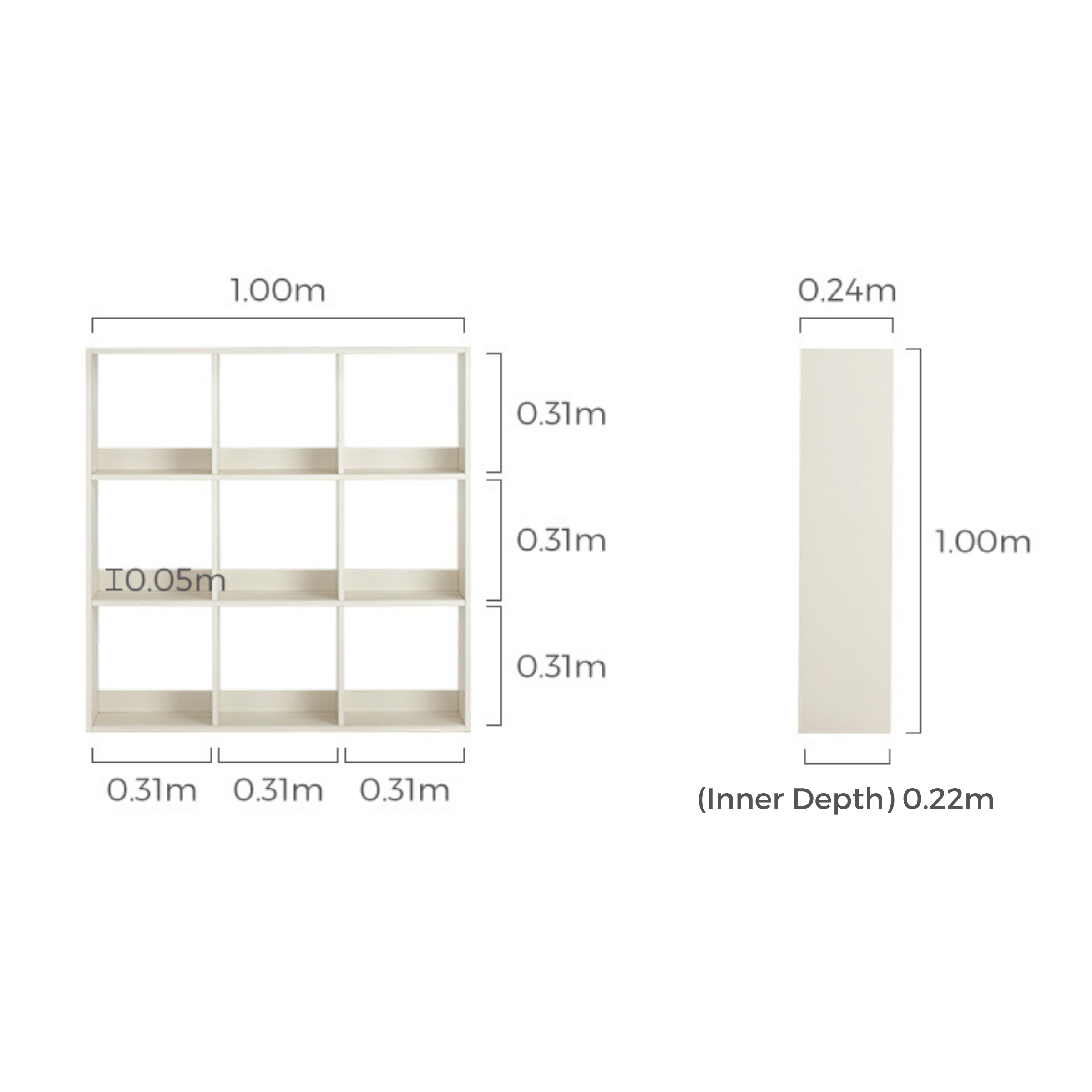 Linspire Geo 9-Cube Storage Unit, White