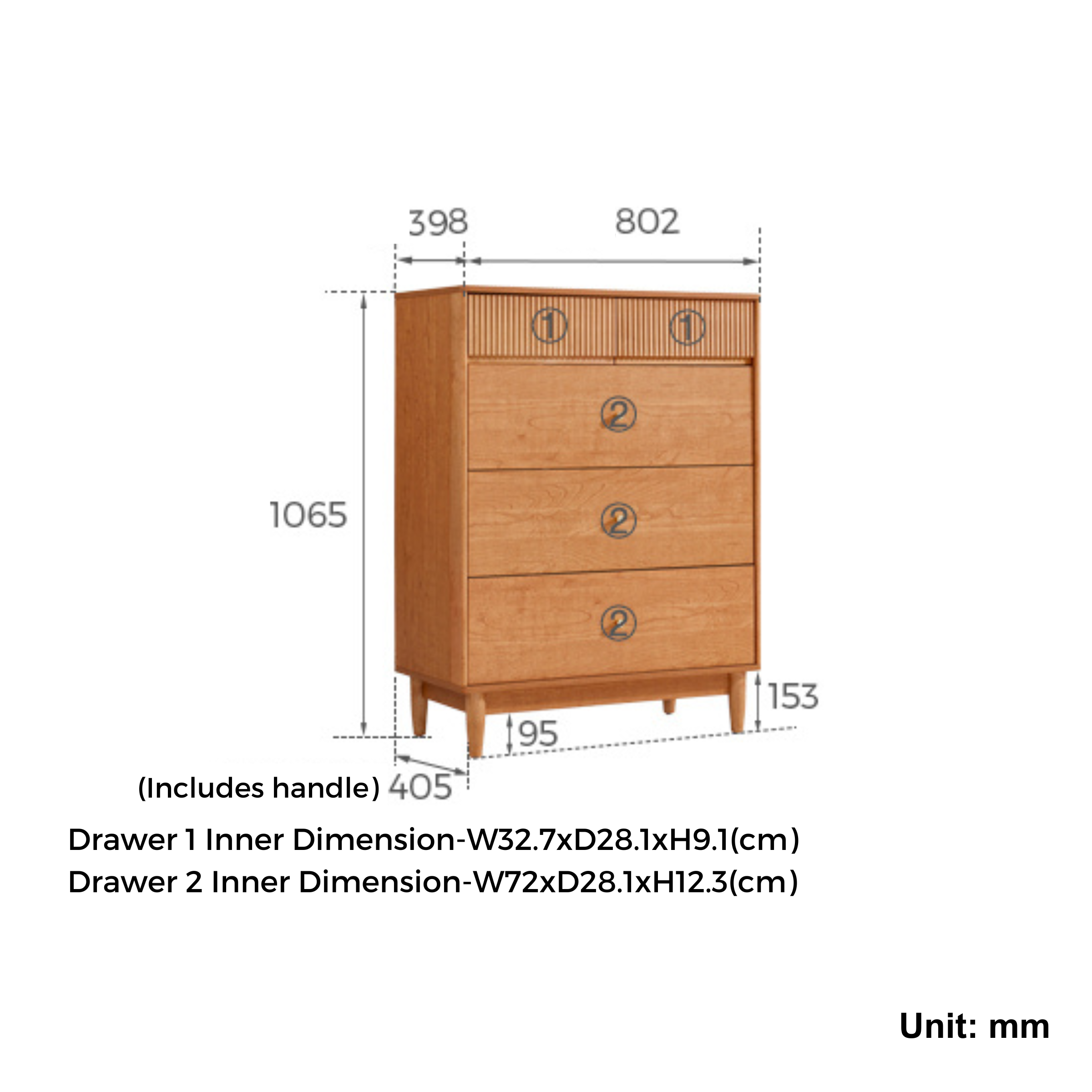 Linspire Railan Chest of 5 Drawers