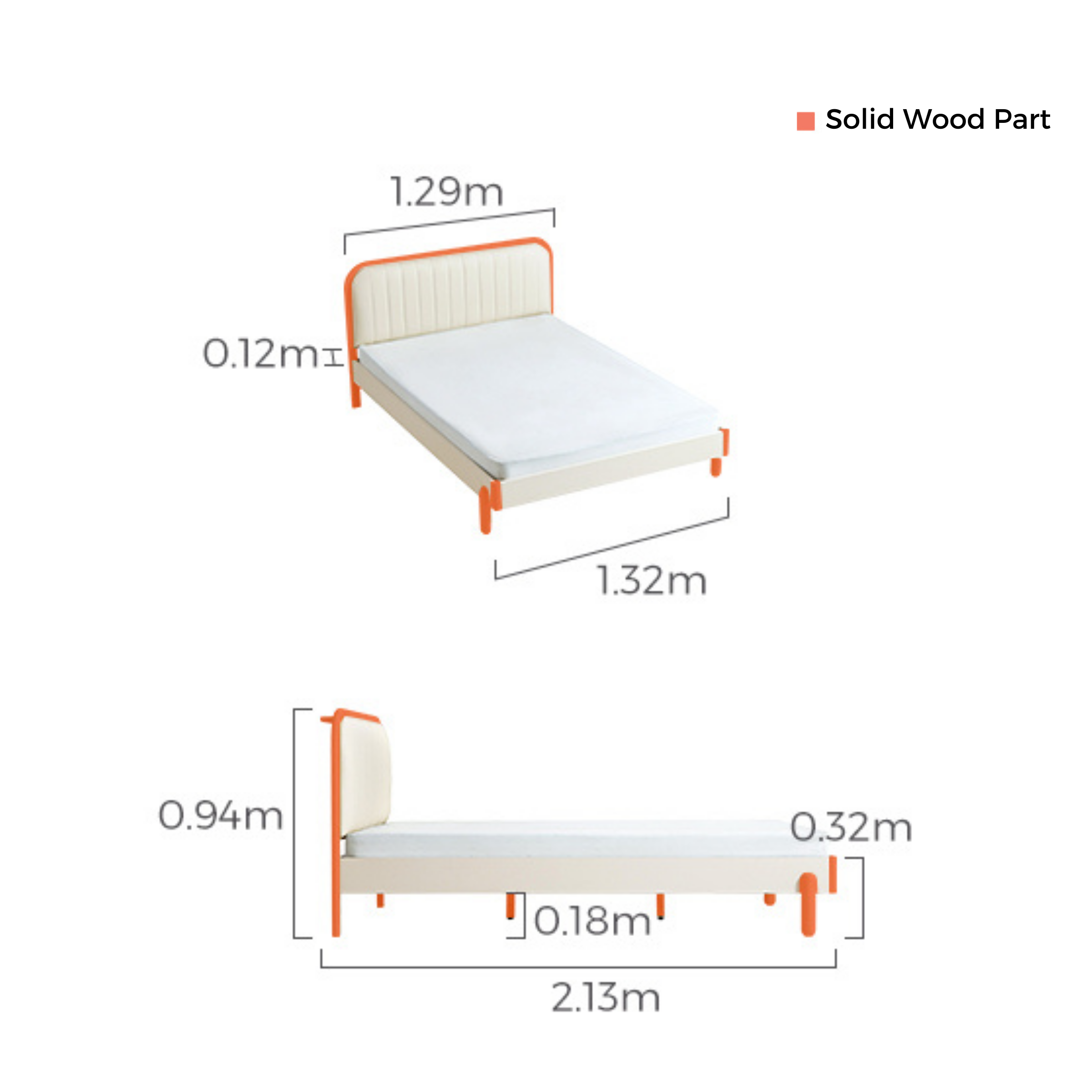 Linspire Sunny Kids Bed Frame, Global Double, White