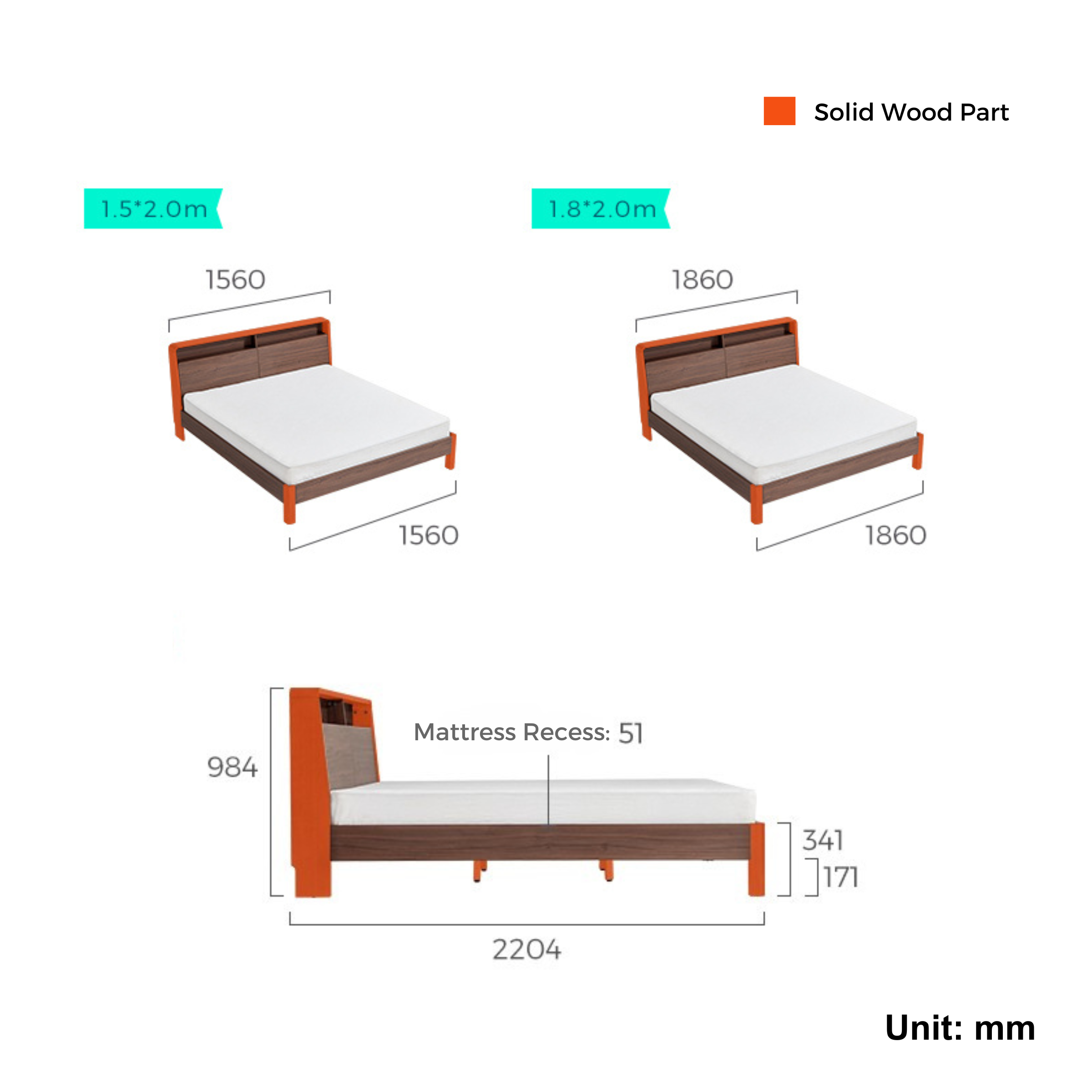 Linspire Ursula Global Queen Bed Frame with Storage Headboard