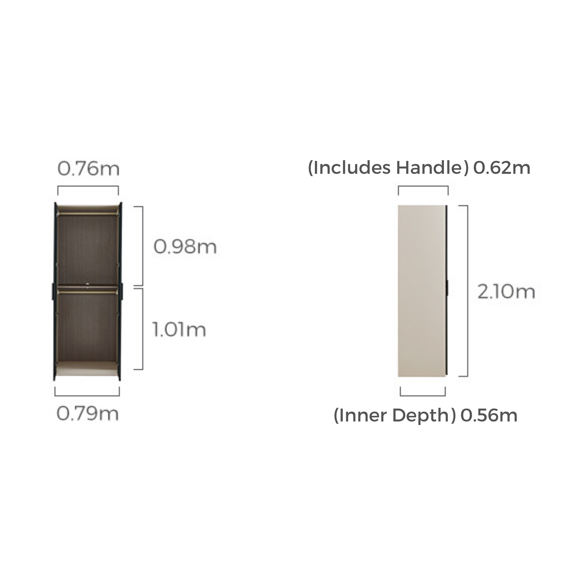 Linspire Vanko 2-Door Wardrobe with Glass Doors