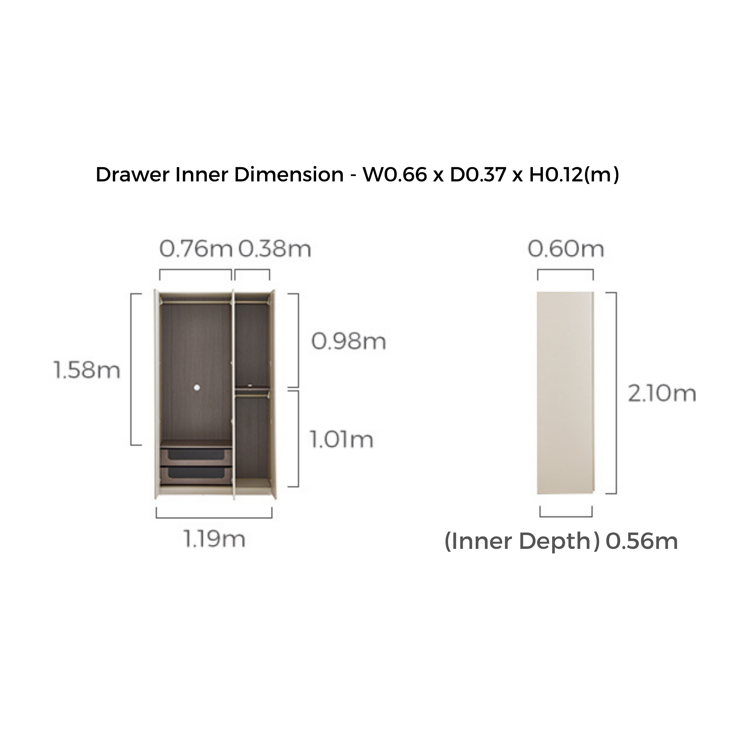Linspire Vanko 3-Door Wardrobe with Drawers