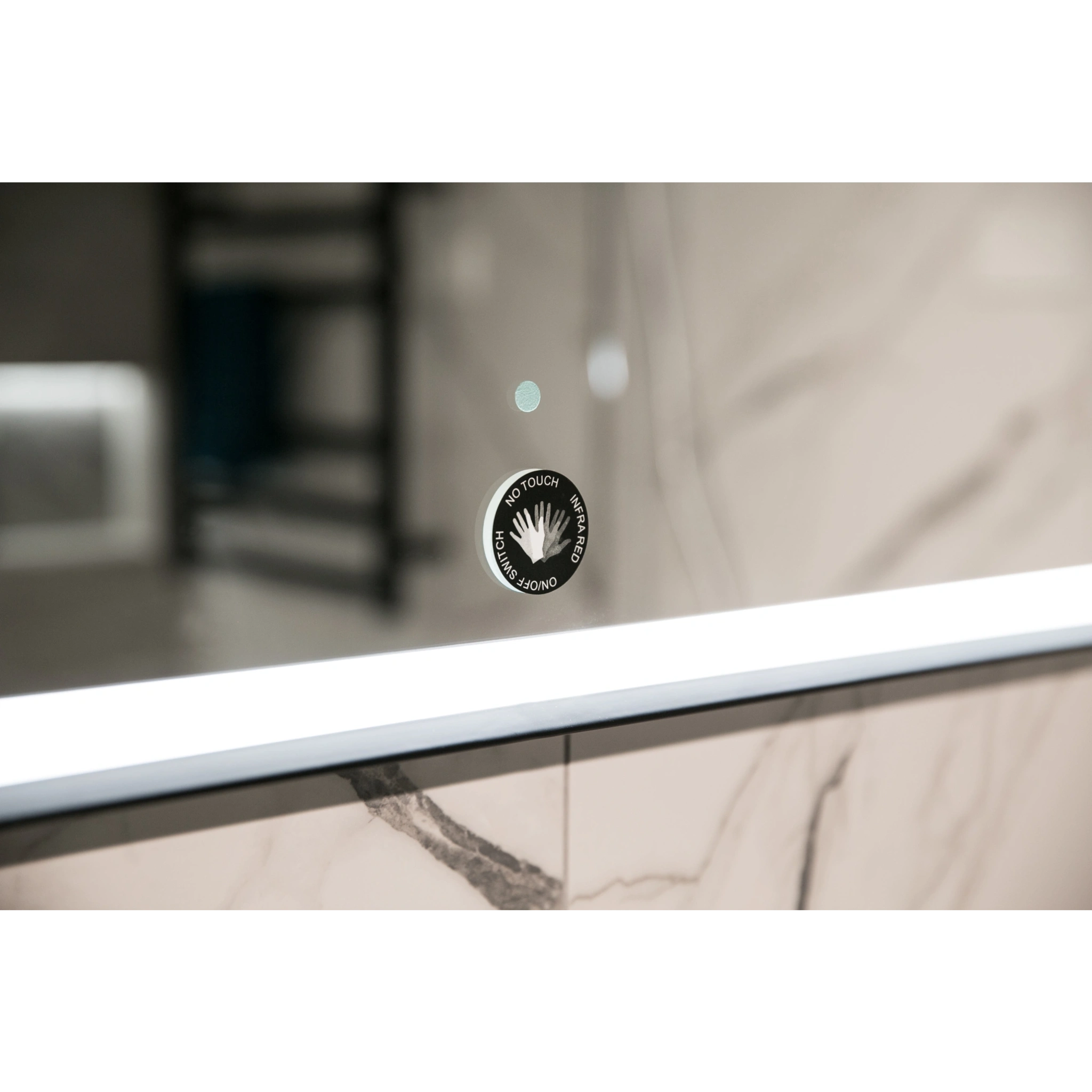 Aruvo Frled Rectangle Black Metal Frame LED Bathroom Mirror 120cm