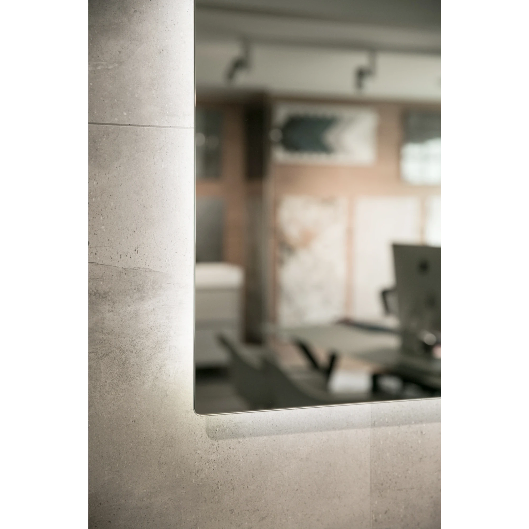 Aruvo Nfled Rectangle Frameless Bathroom Mirror with LED 90cm