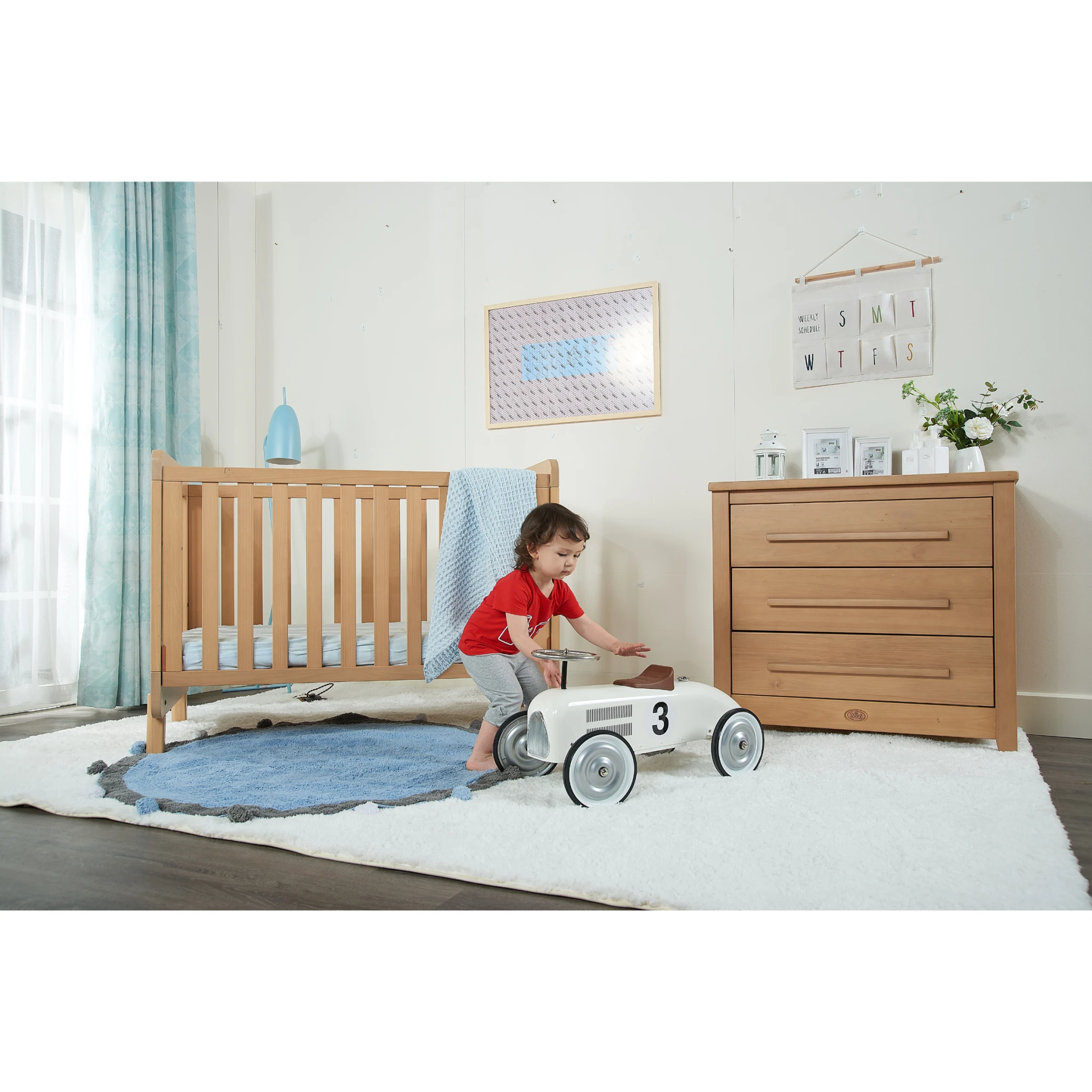 Boori Linear Kids 3 Drawer Chest Smart Assembly, Almond