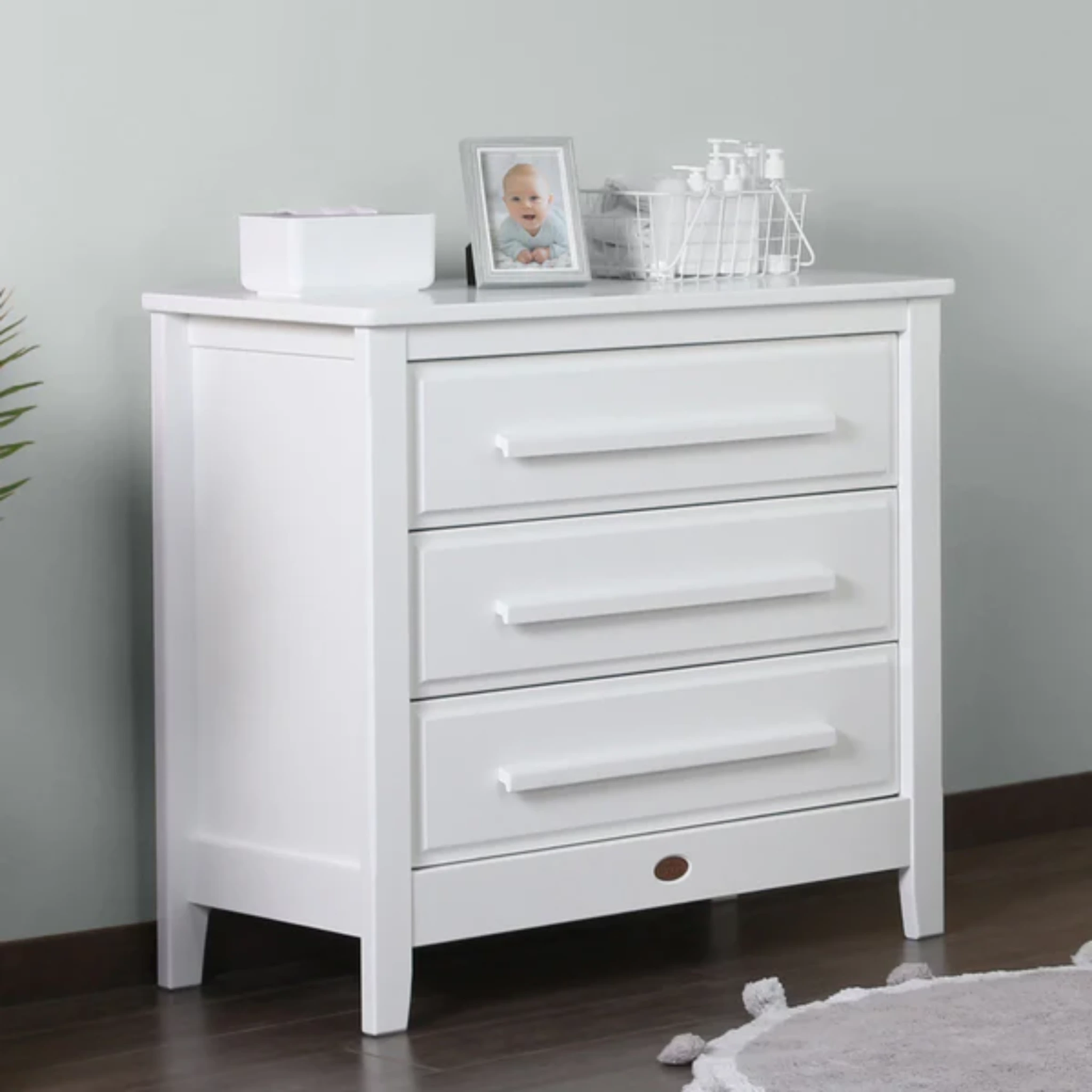 Boori Linear Kids 3 Drawer Chest Smart Assembly, Barley White