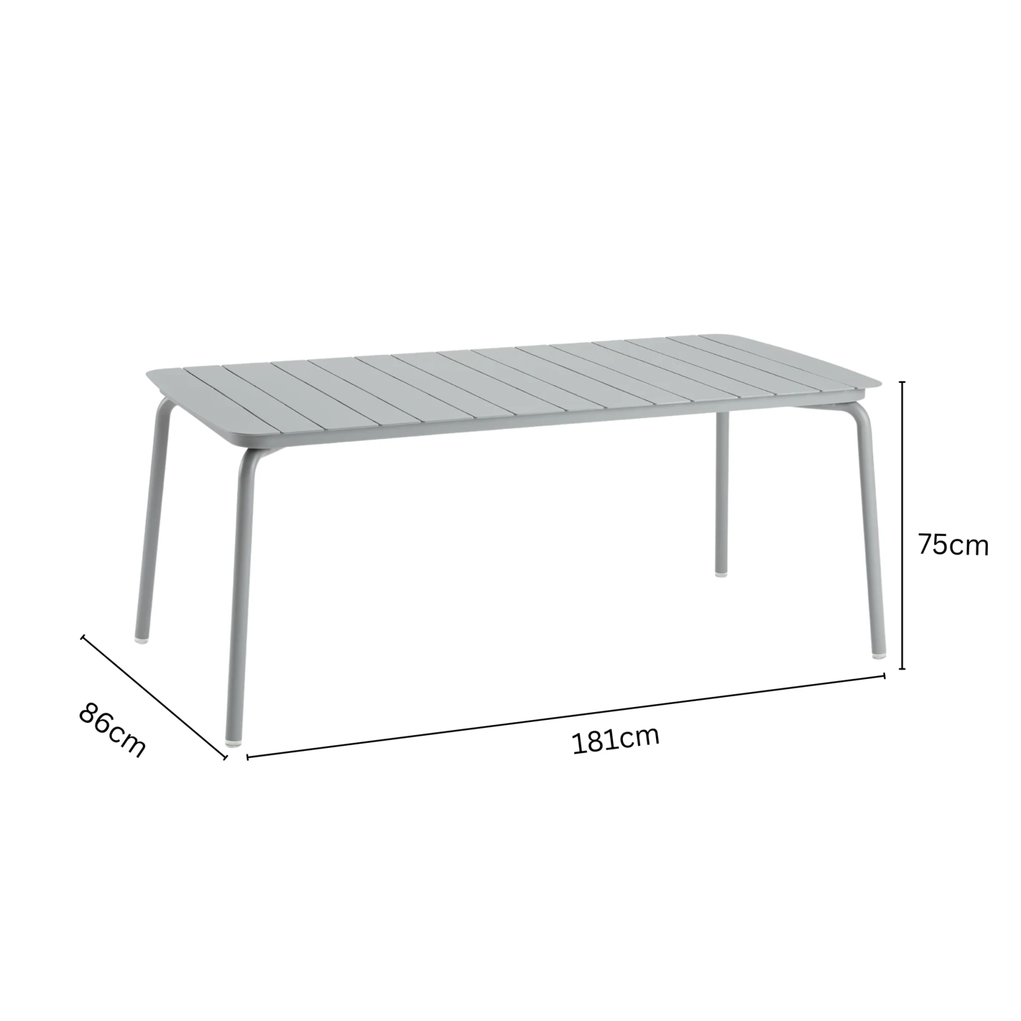 Wellmax Verano Outdoor Aluminium Rectangle Dining Table Set with 4 Chairs, Grey