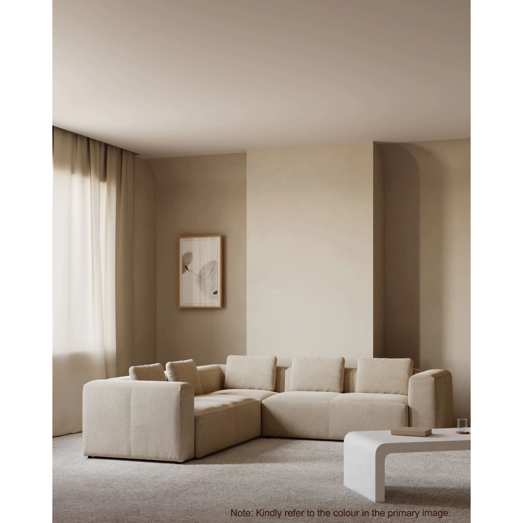 Kave Home Blok 6-Seat Corner Sofa, Corduroy, Green