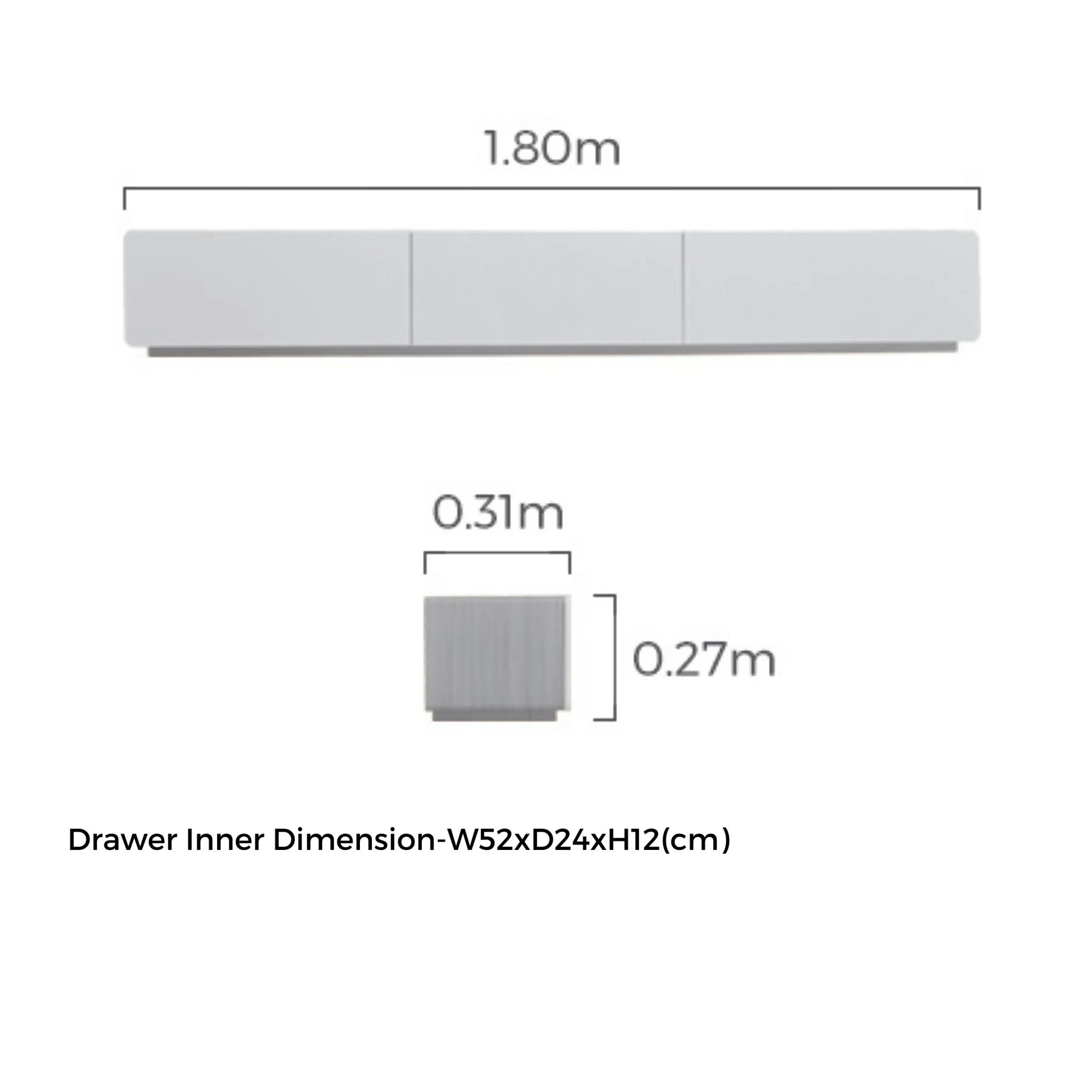 Linspire Pristine Entertainment Unit, W180cm